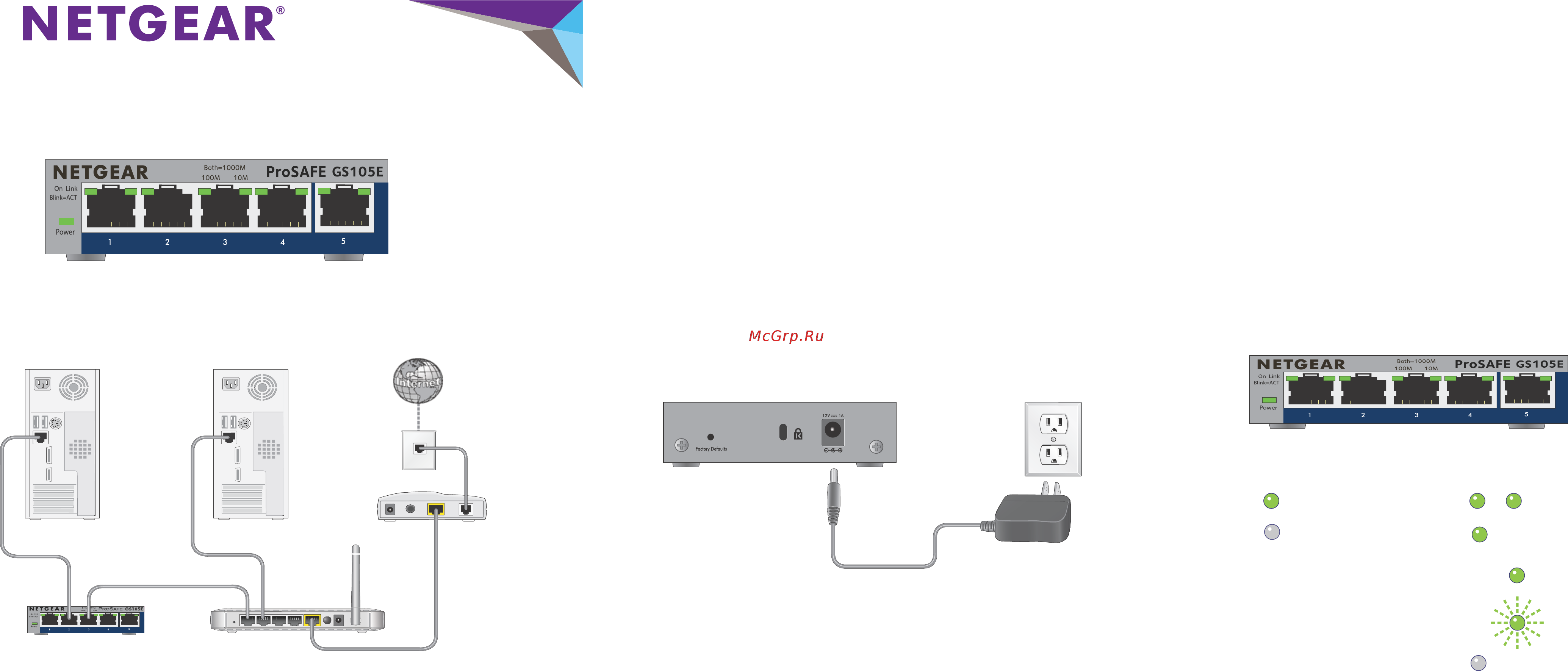 Netgear gs105e-200pes Инструкция по эксплуатации онлайн