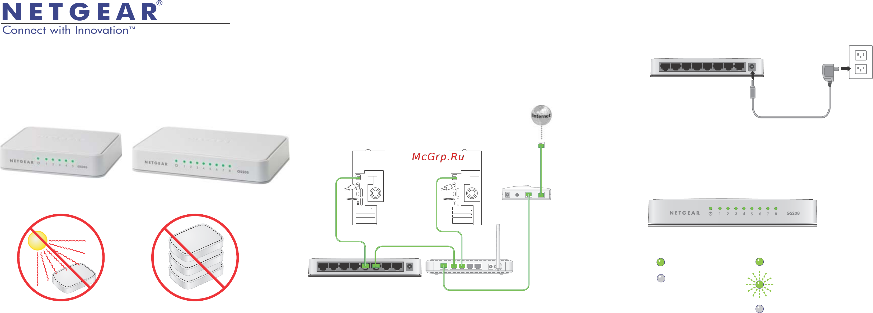 Netgear gs208-100pes Инструкция по эксплуатации онлайн