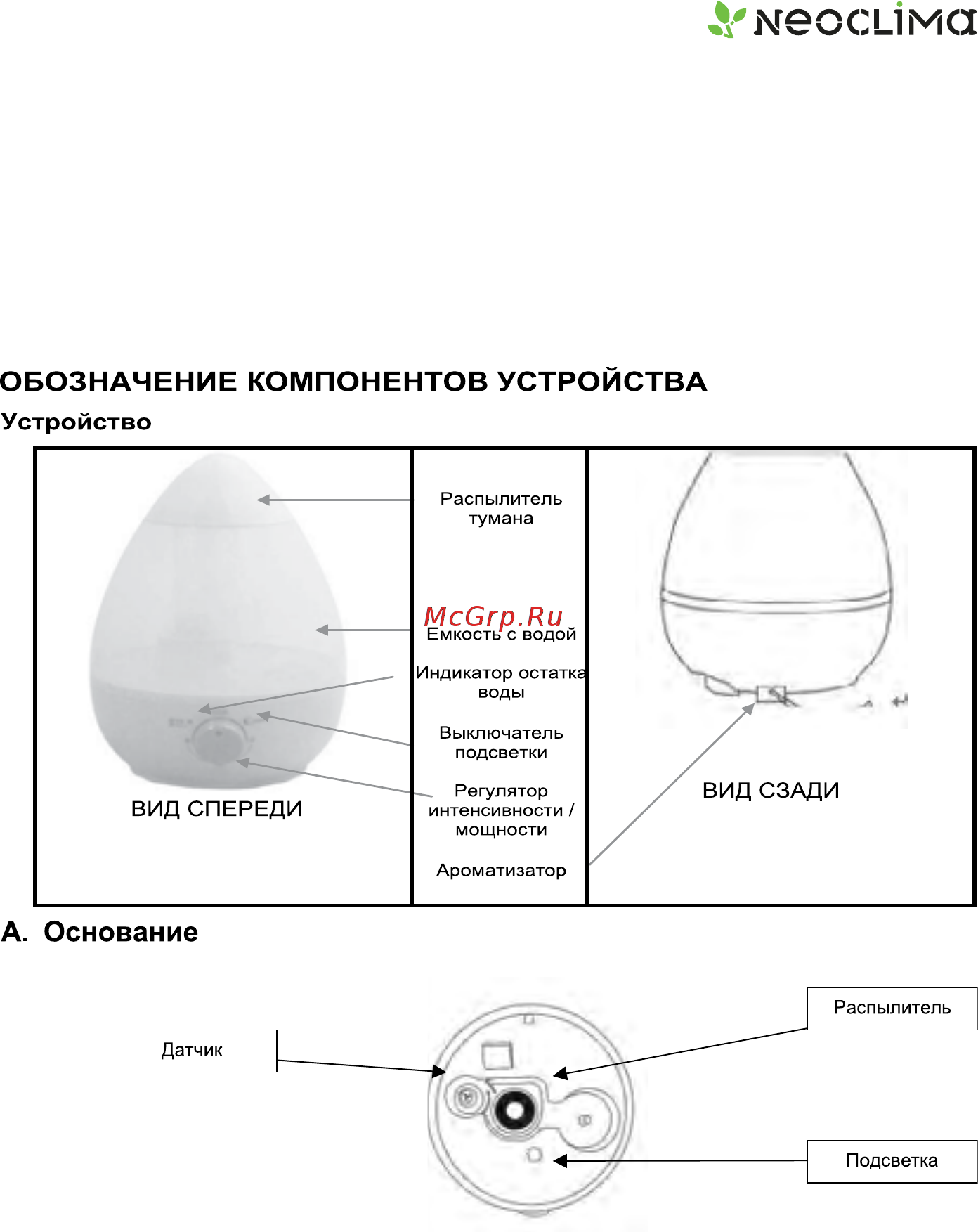 Neoclima nhl-220l Инструкция по эксплуатации онлайн [3/8] 185217
