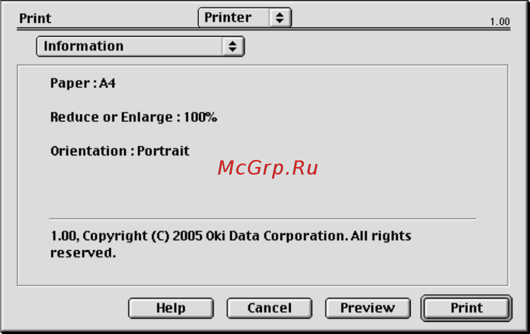 OKI C3400n [49/139] Опции print печать information информация