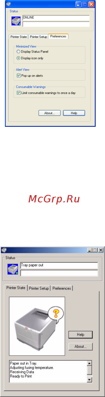 OKI C3400n [85/139] Вкладка preferences предпочтения
