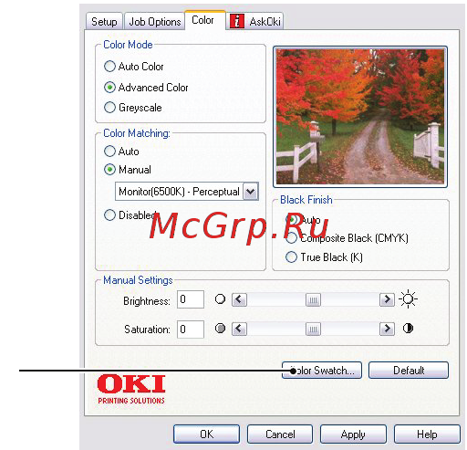 OKI C3450n [64/125] Использование цветовых образцов