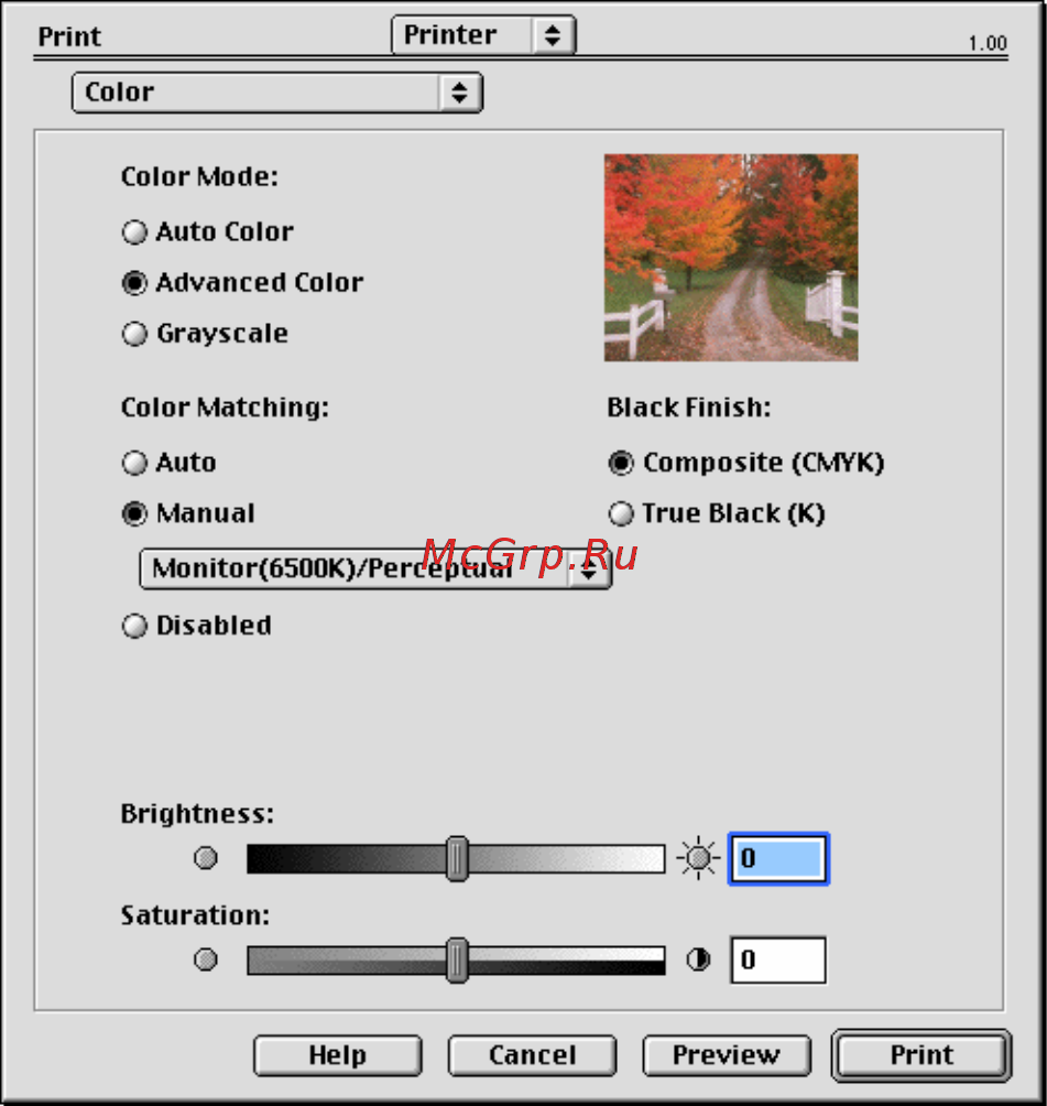 OKI C5600 [34/117] Опции print печать color цвет