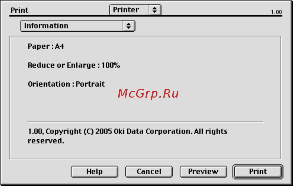OKI C5600 [41/117] Опции print печать information информация