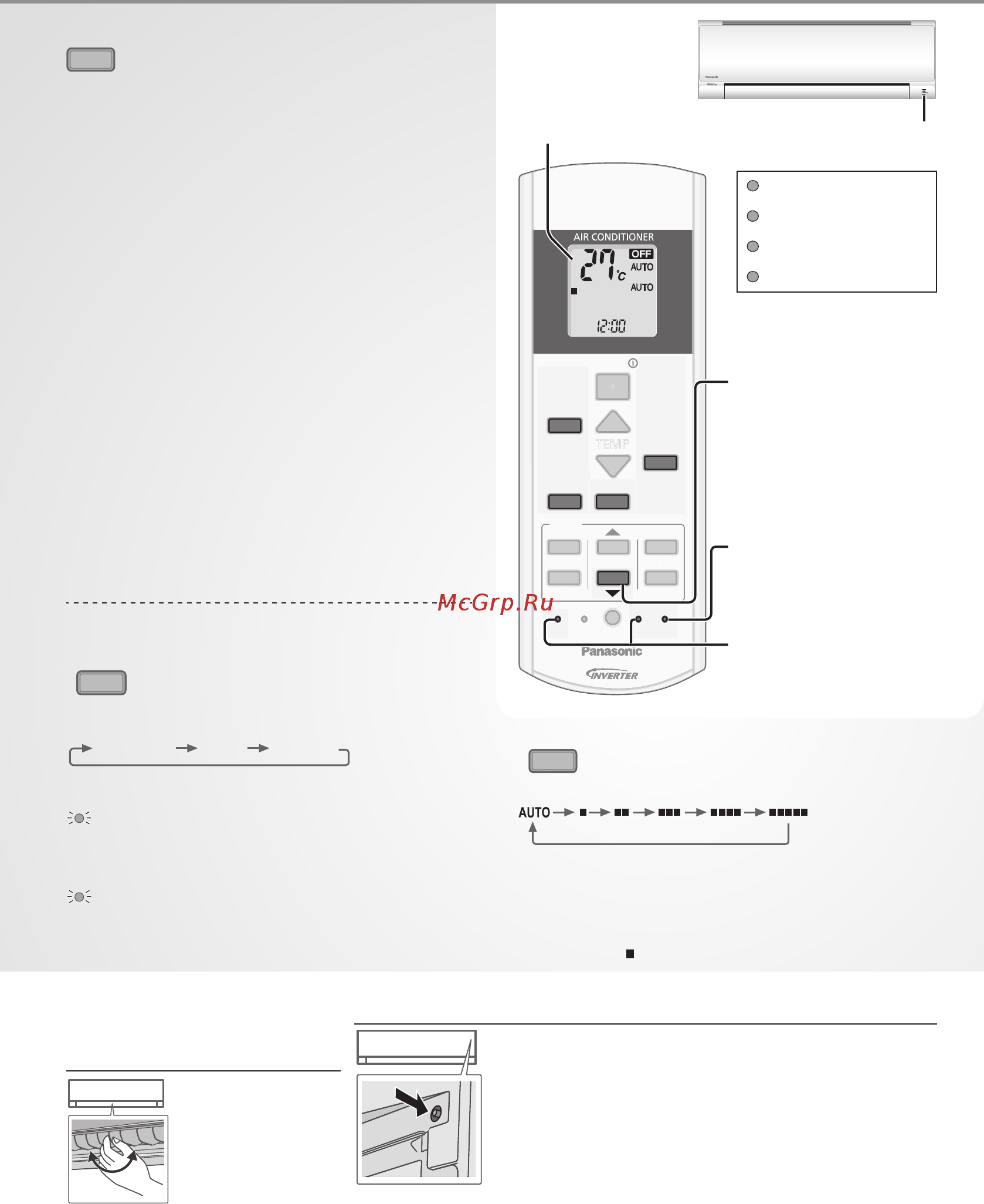 Panasonic CS/CU-UE9RKD [6/12] Нопка выкл вкл автоматического режима