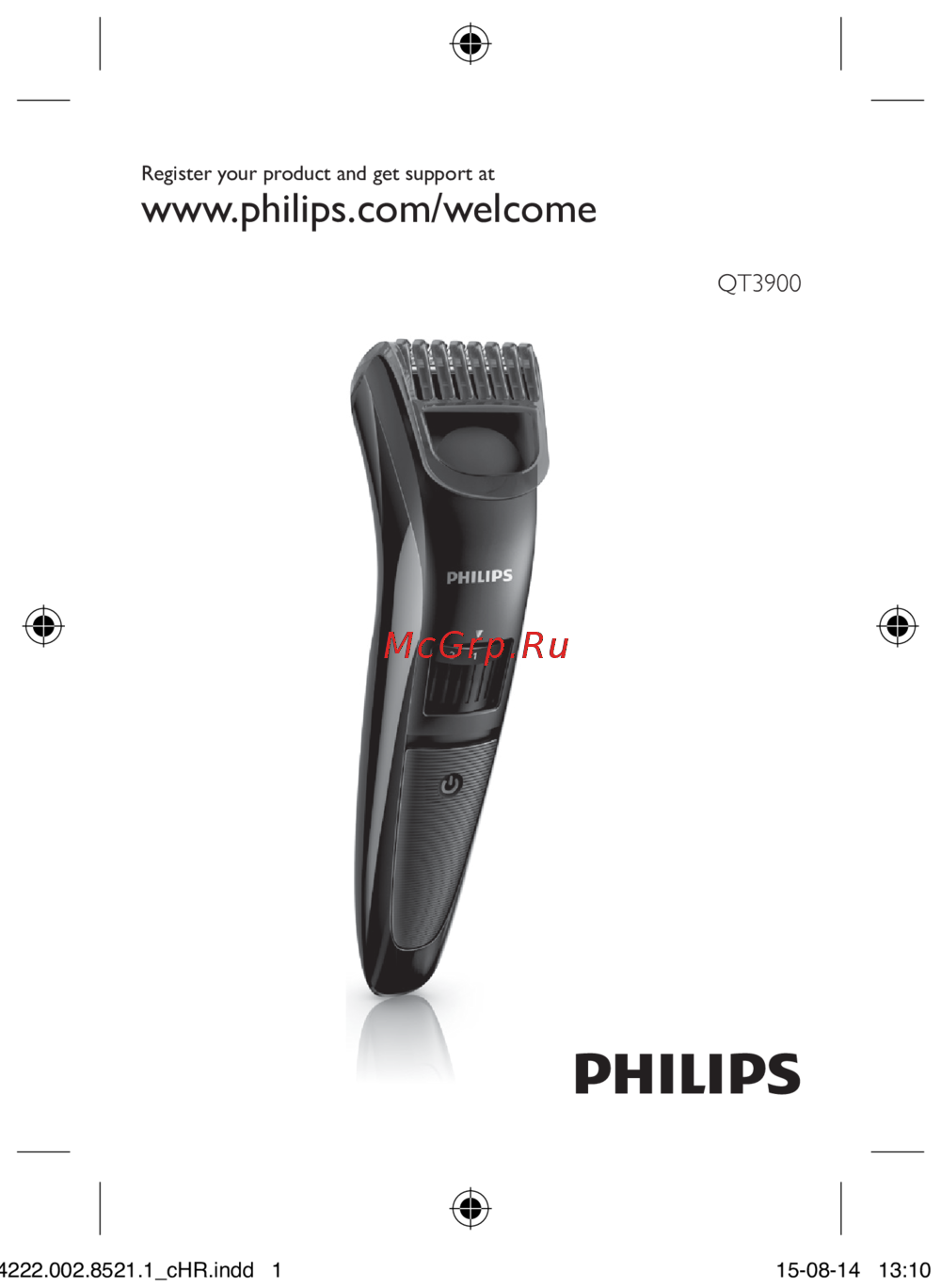 Philips QT3900/15 Beardtrimmer series 3000 Инструкция по эксплуатации