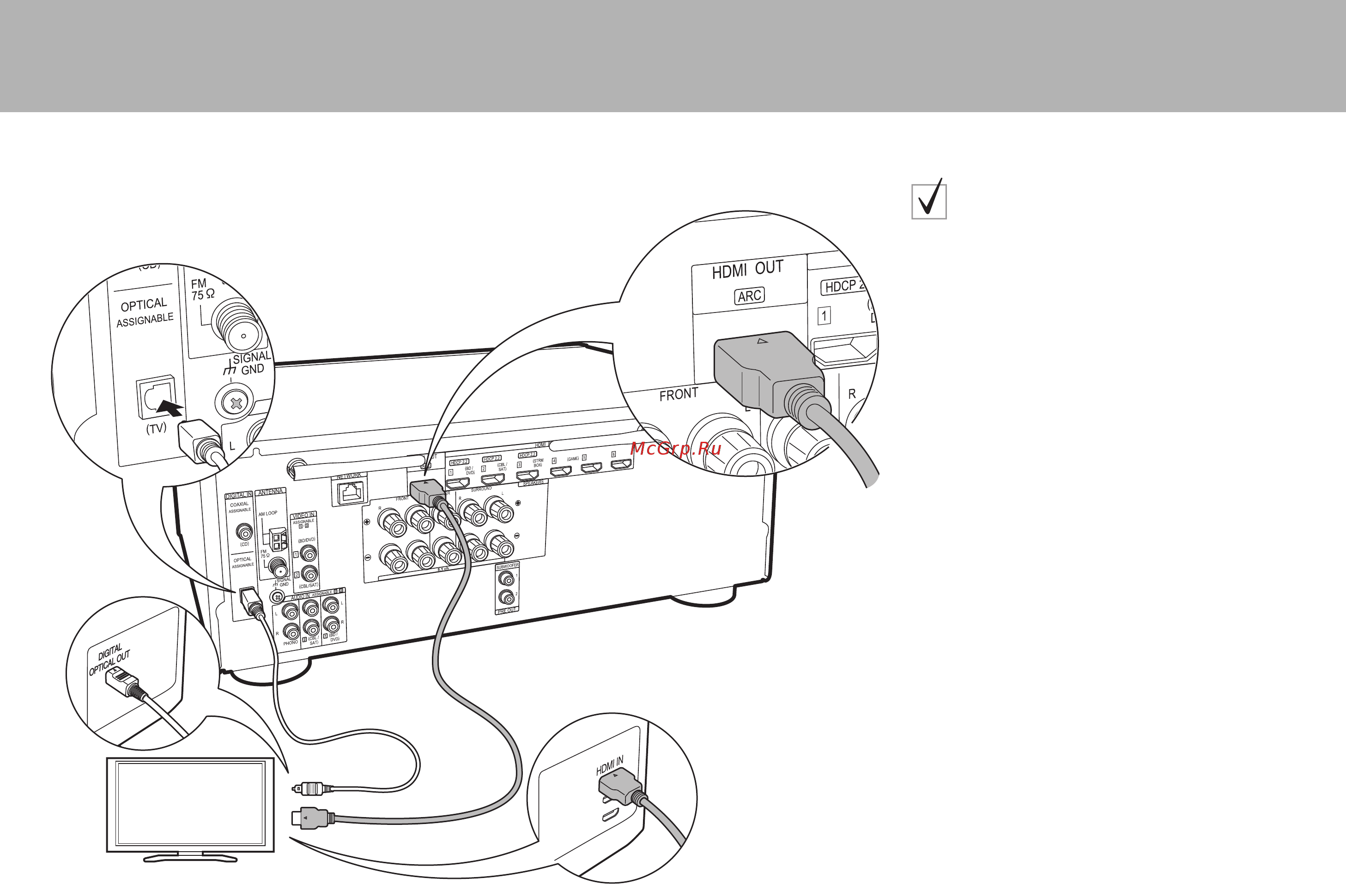 Pioneer vsx-831-b [72/92] Если у вас тв без поддержки arc