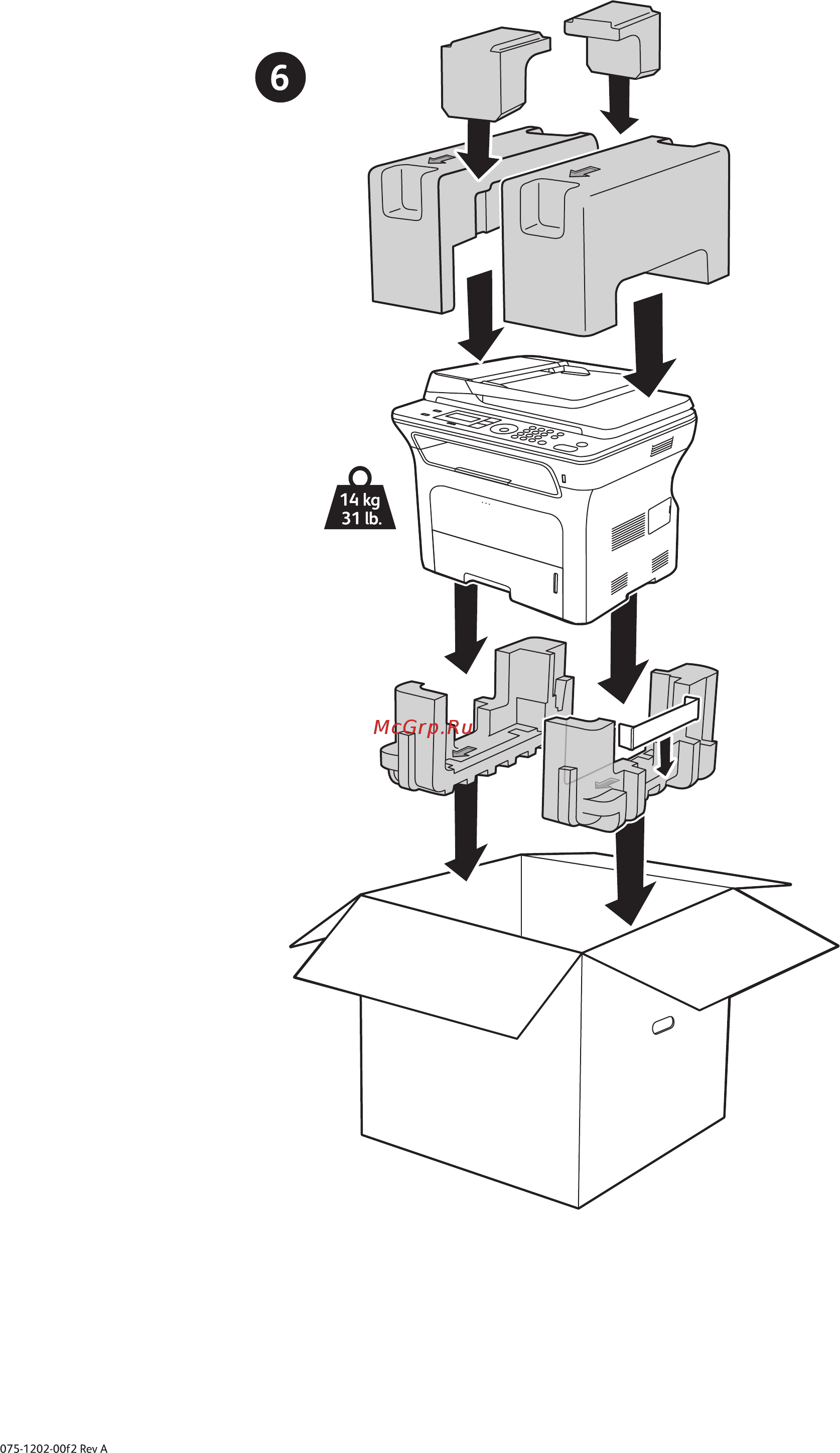 Xerox WorkCentre 3220DN Инструкции по повторной упаковке онлайн [2/2] 186596