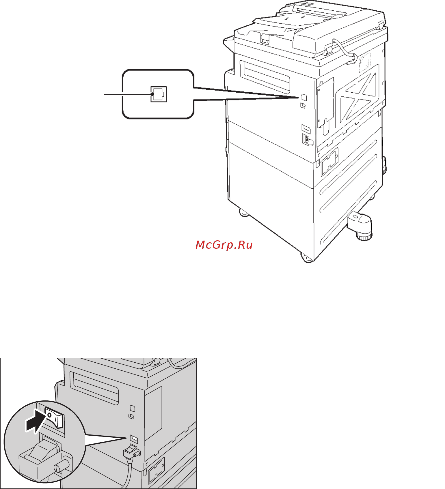 Xerox WorkCentre 5021 [7/52] Подключение кабеля ethernet