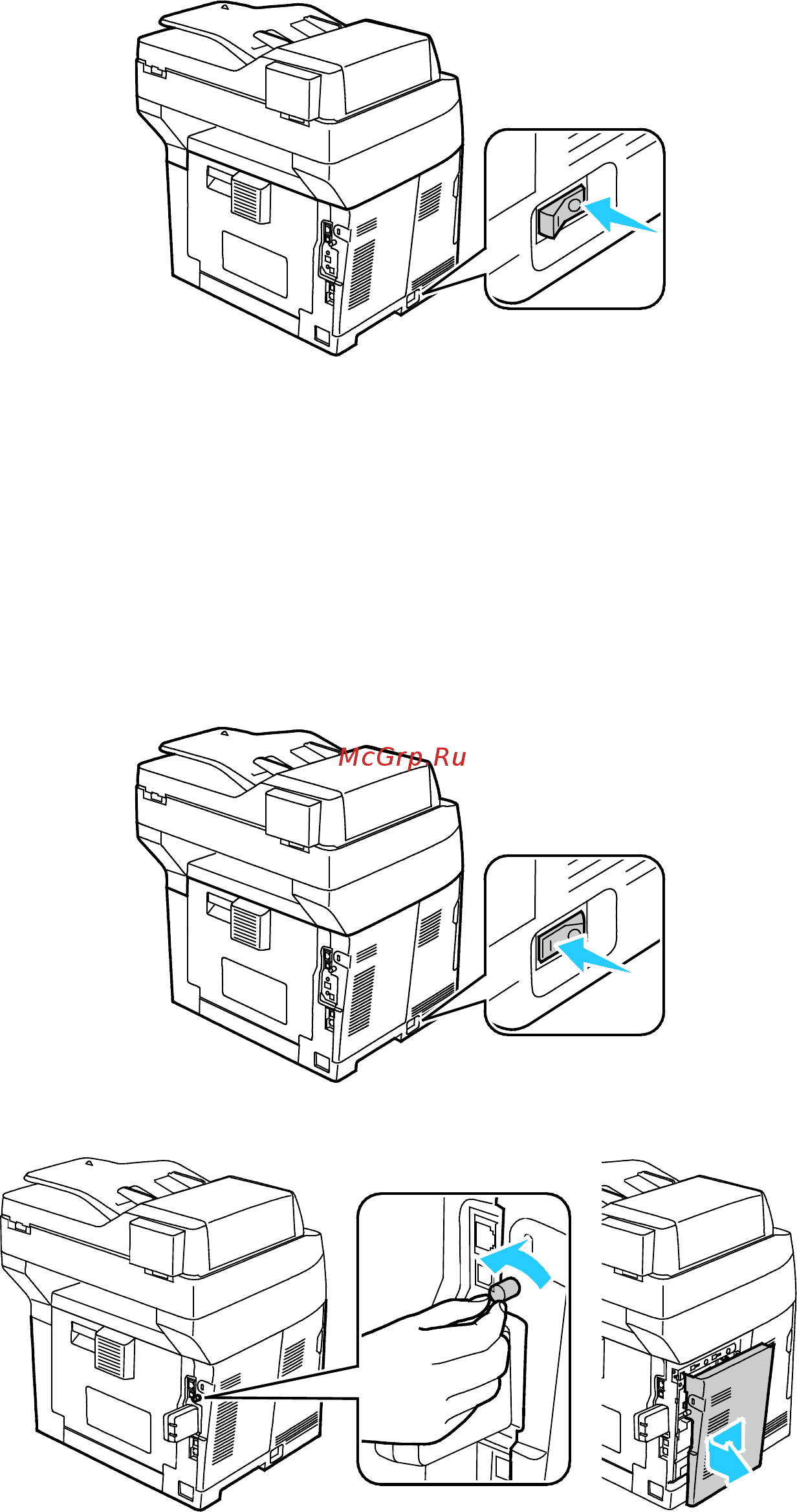 Xerox WorkCentre 3615 [31/204] Снятие адаптера беспроводной сети