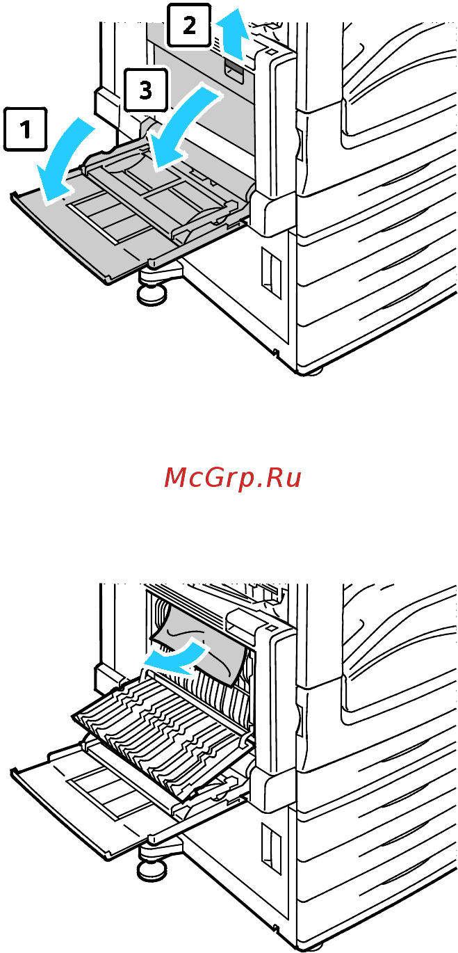Xerox WorkCentre 7835 [258/344] Устранение застреваний бумаги у дверцы в