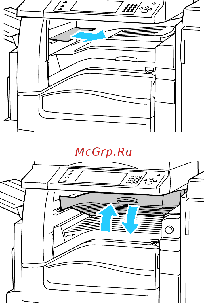Xerox WorkCentre 7835 [266/344] Извлечение застрявшей бумаги из многофункционального финишера
