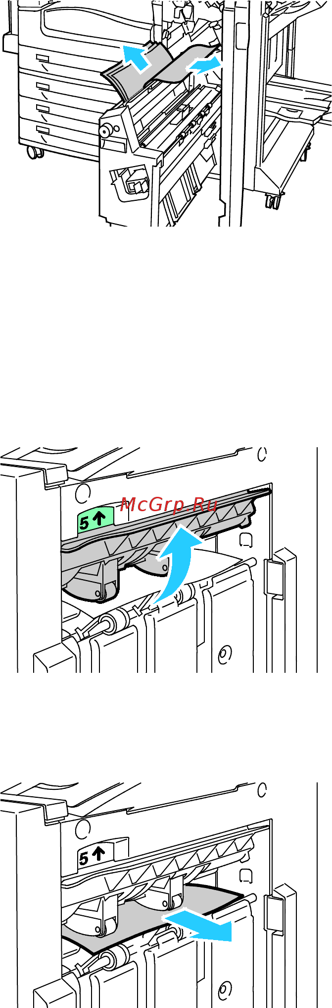 Xerox WorkCentre 7835 [274/344] Извлечение застрявшей бумаги из зоны 5 финишера