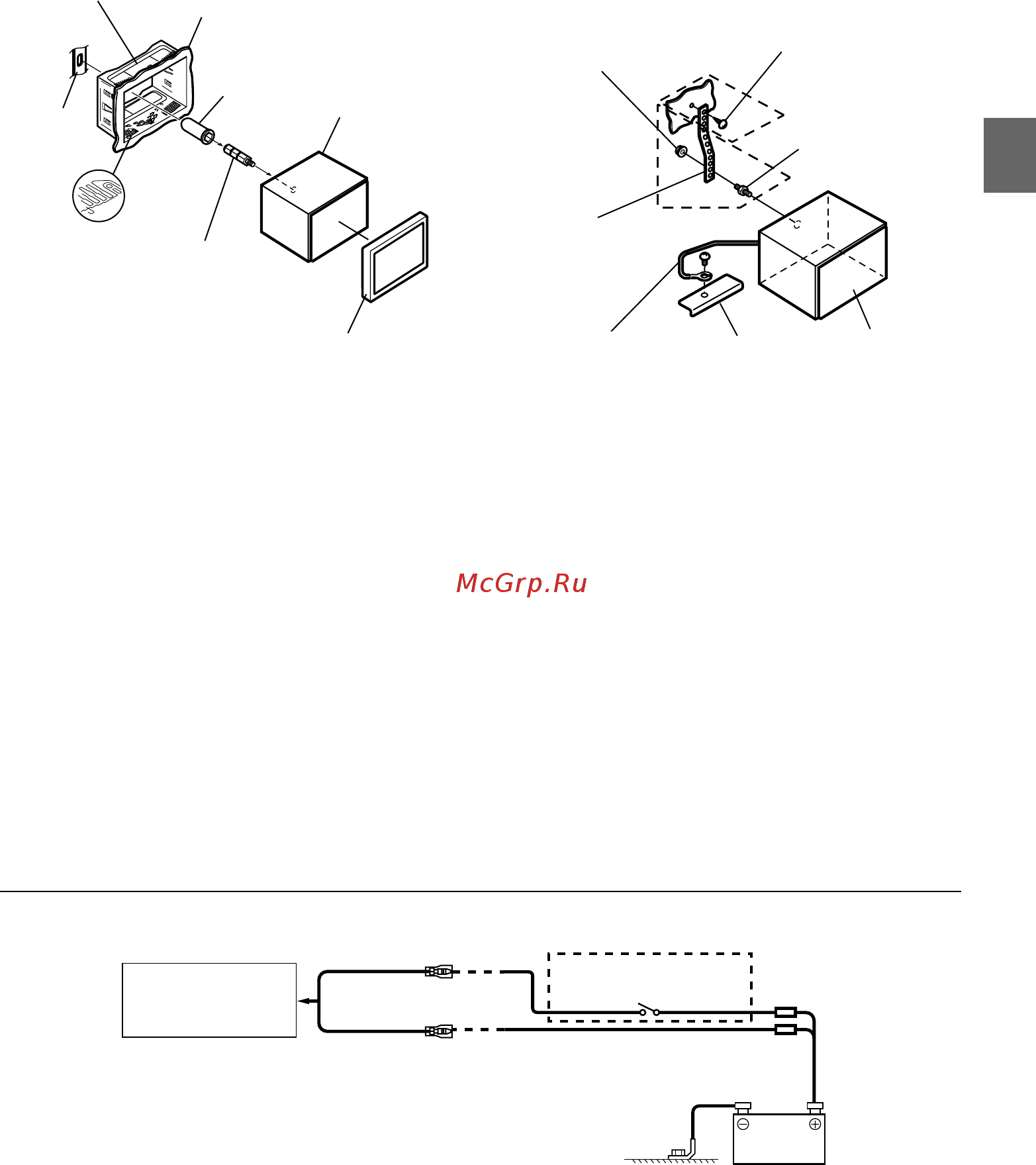 Alpine X800D-U [17/184] Connection diagram of spst switch sold separately