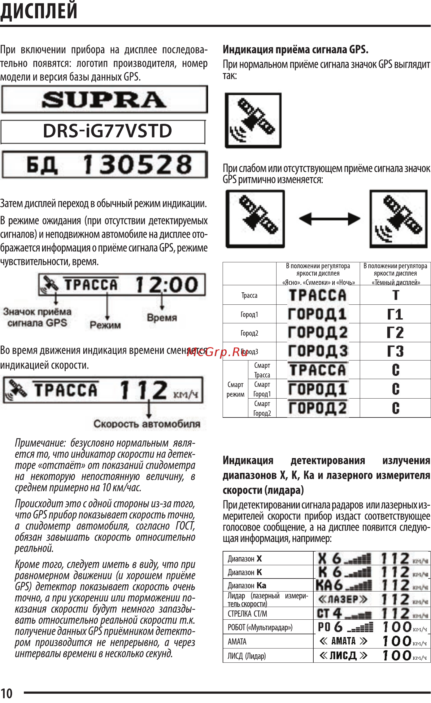 Supra drs-ig77vstd Инструкция по эксплуатации онлайн [10/19] 186995