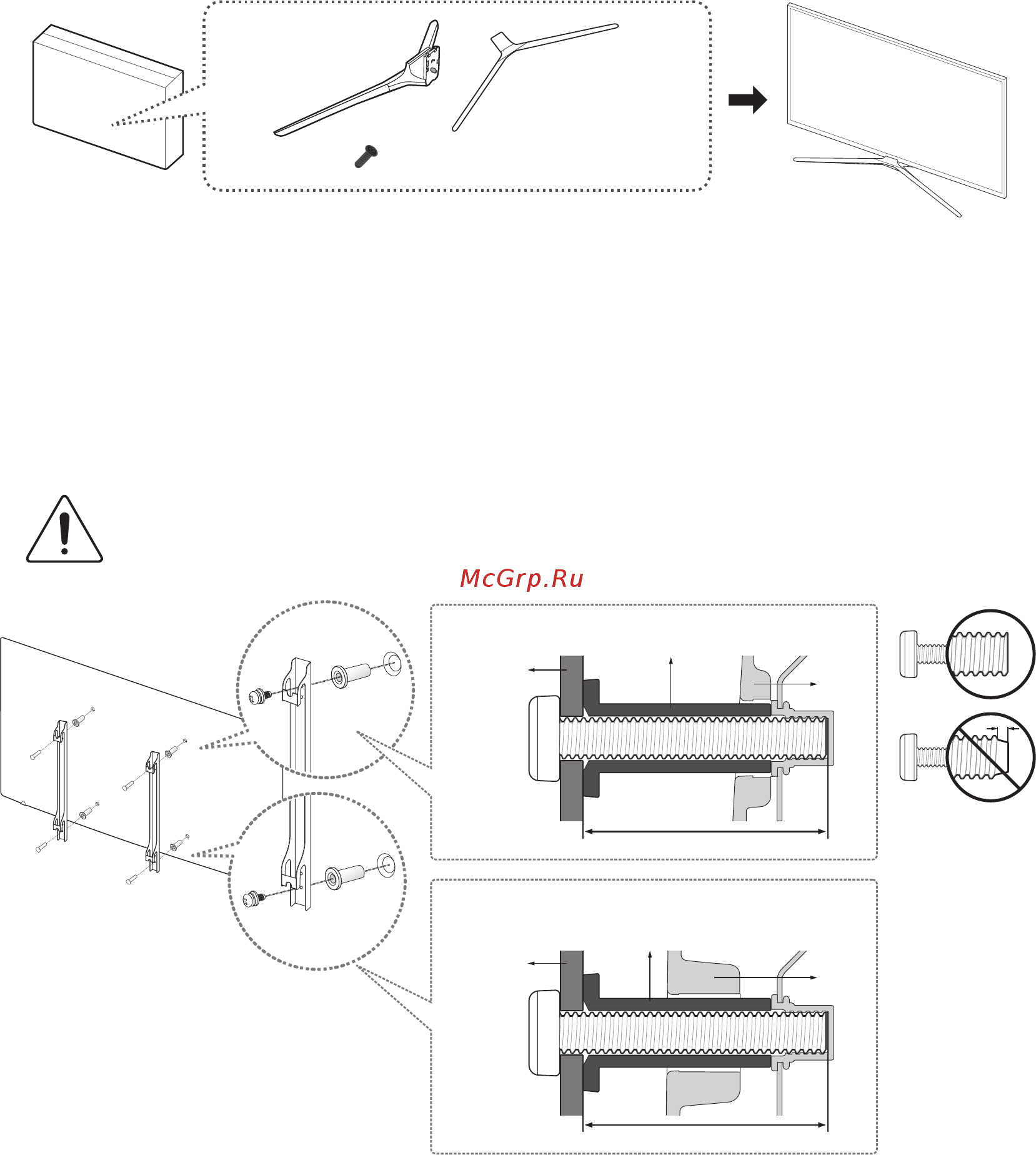 Samsung ue55k5500 [6/28] Attaching the tv to the stand