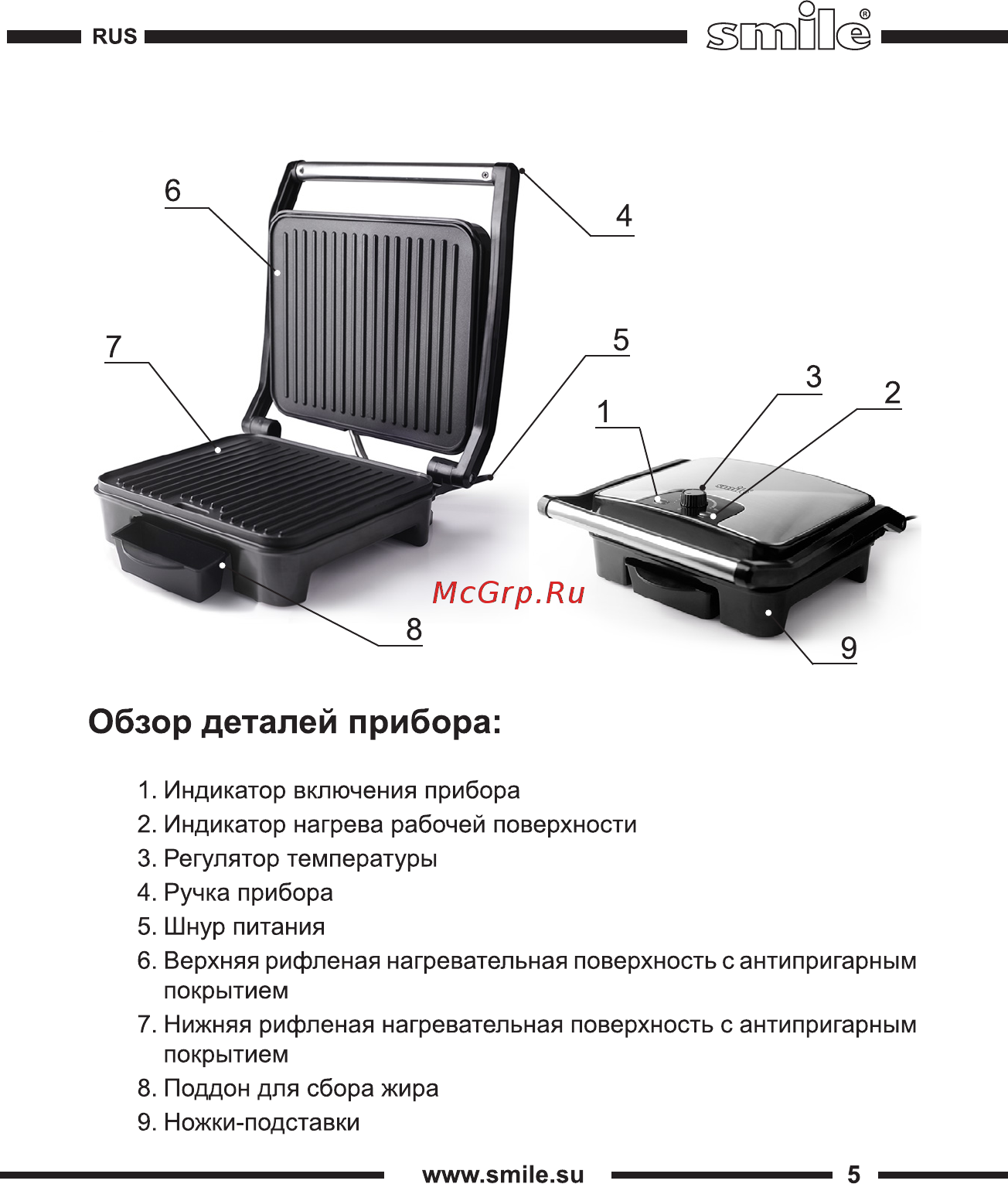 Smile KG 1046 Инструкция по эксплуатации онлайн [5/24] 187687