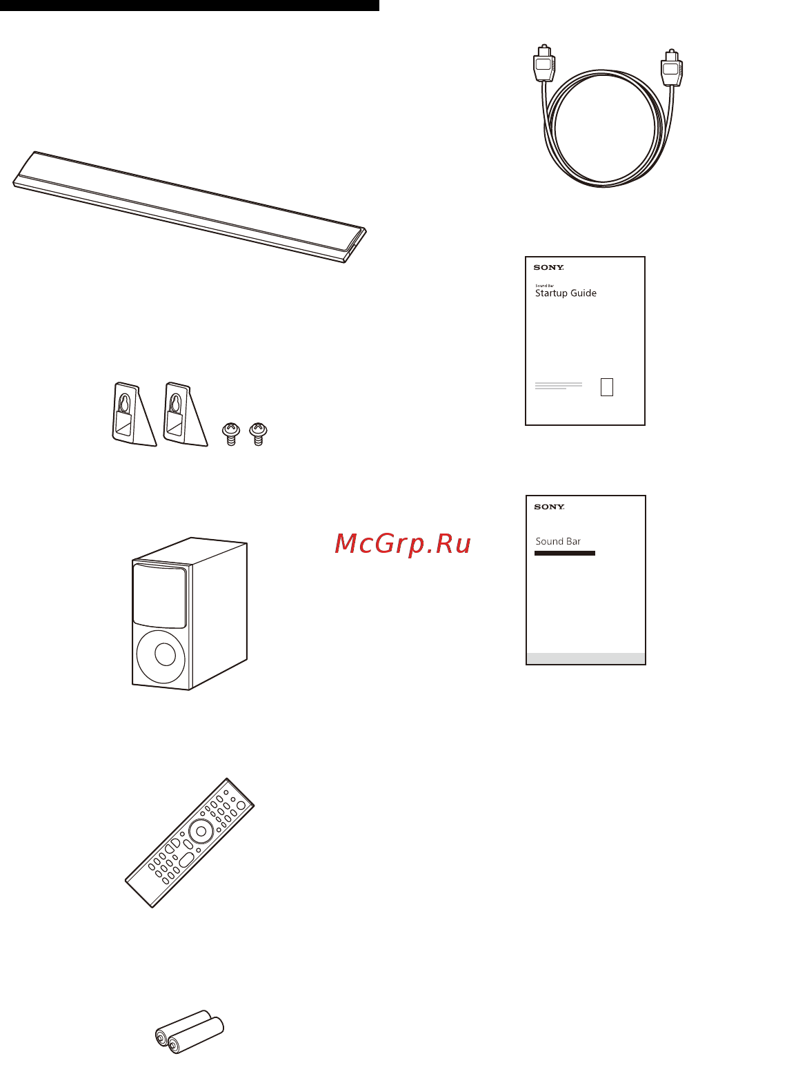 Sony HT-CT790 [6/84] Supplied accessories