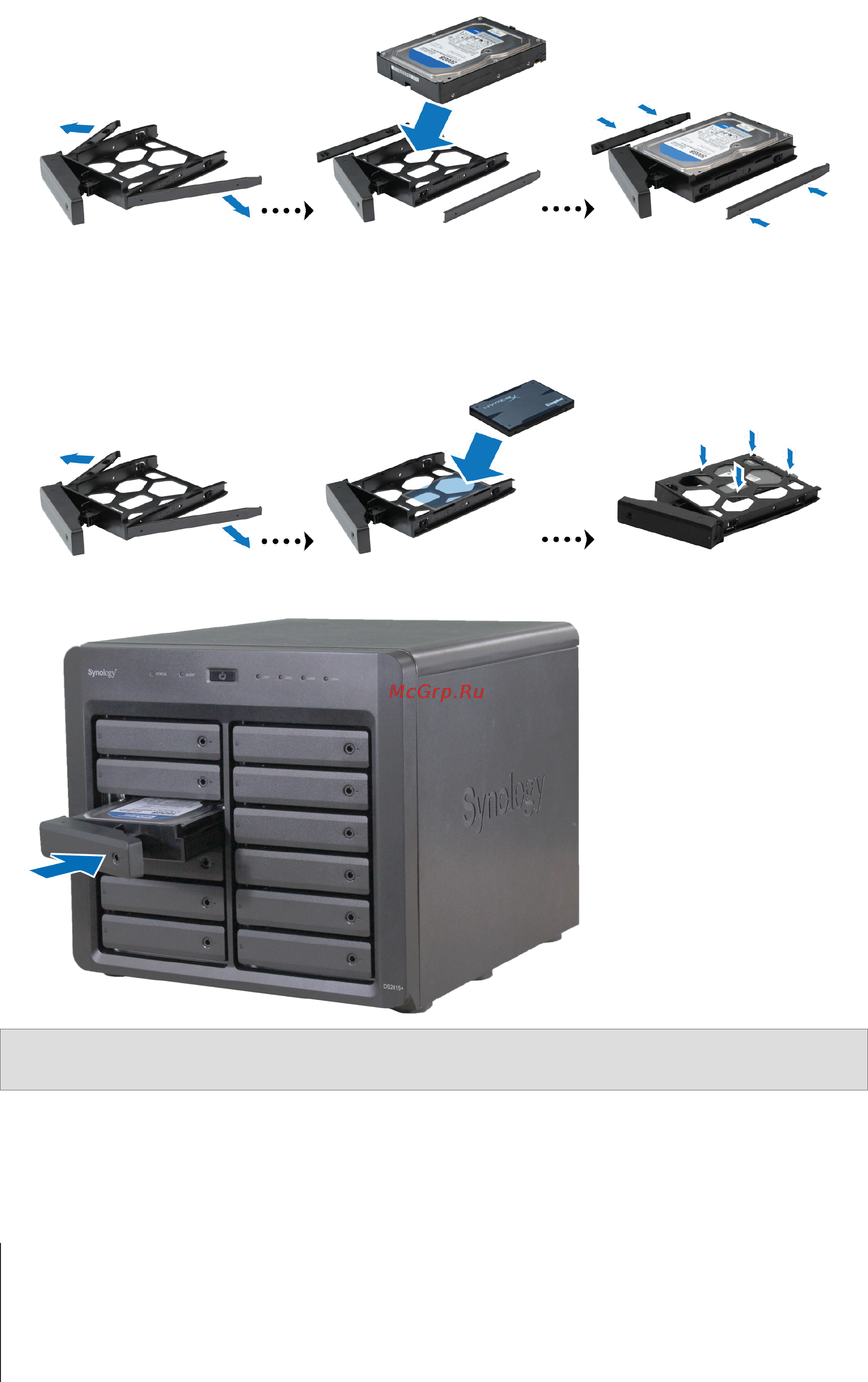 Synology ds2415+ [7/22] Глава 2 установка оборудования