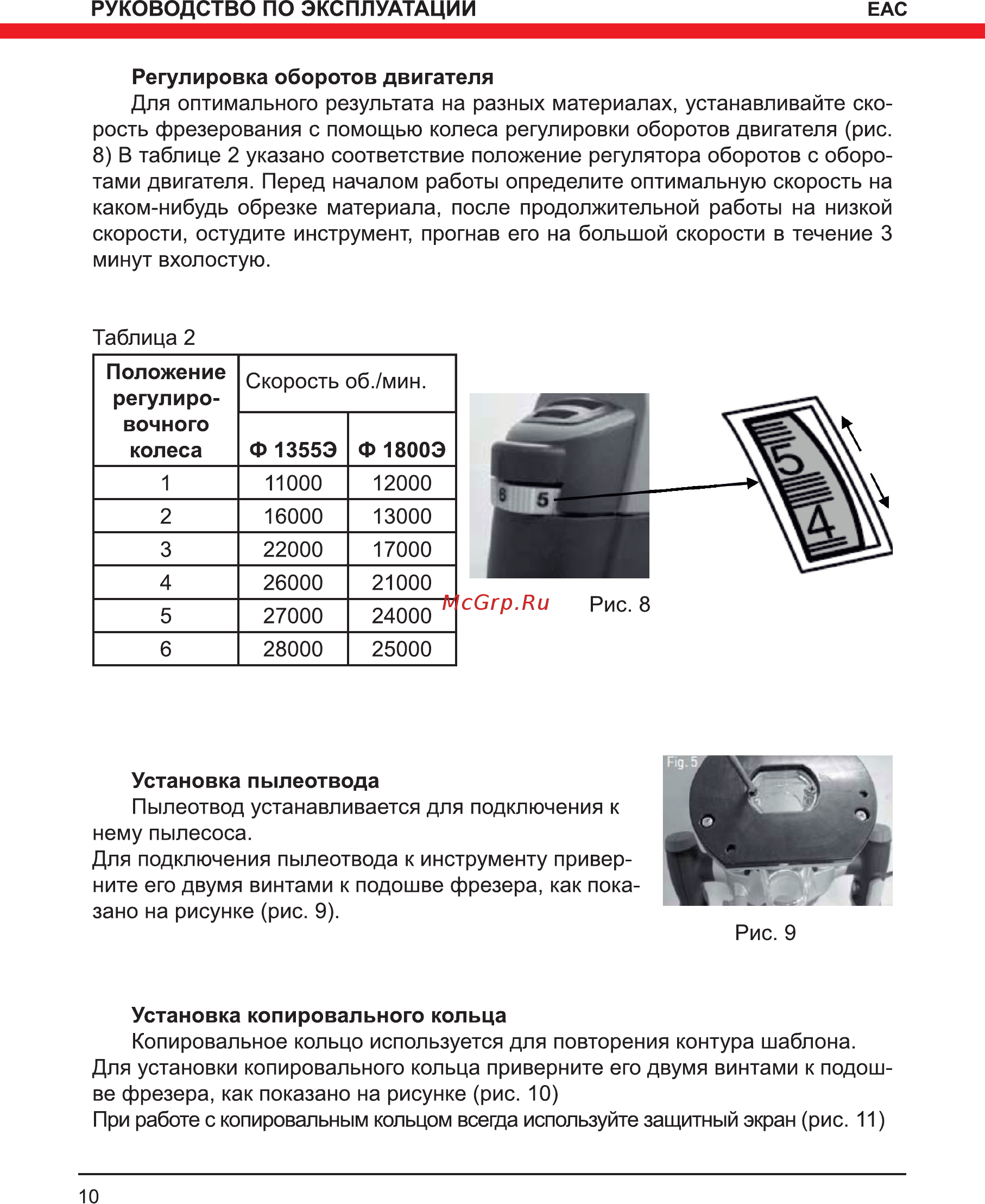 Elitech Ф 1800Э Руководство по эксплуатации онлайн [10/16] 188194