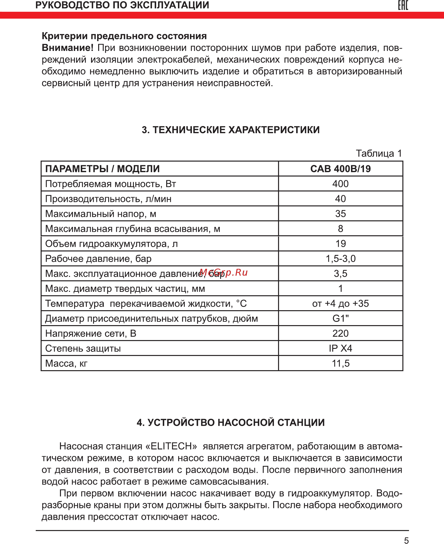 Elitech САВ 400В/19 [5/16] Ене