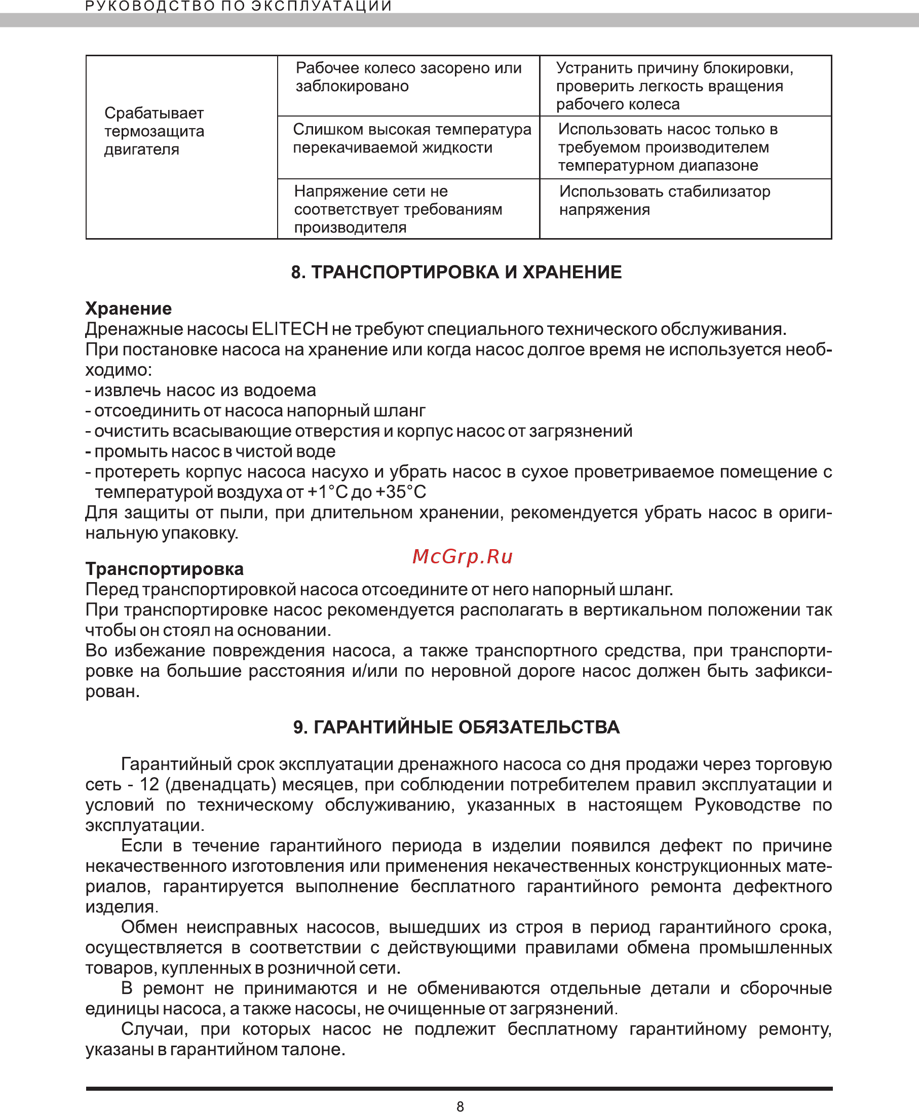 Elitech НПФ 1200Н Руководство по эксплуатации онлайн [9/12] 188288