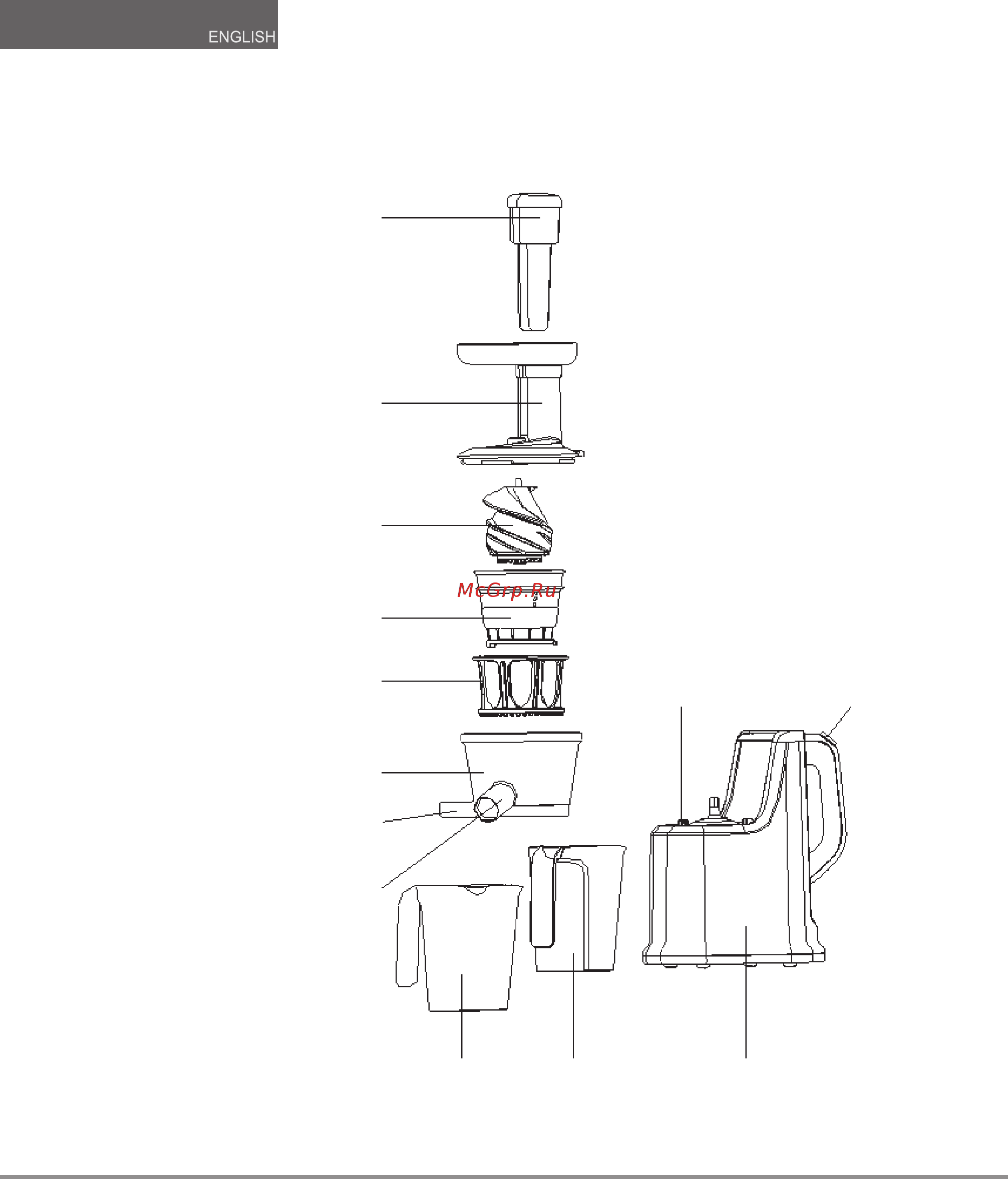 Unit ucj-419 [4/18] Slow juicer components