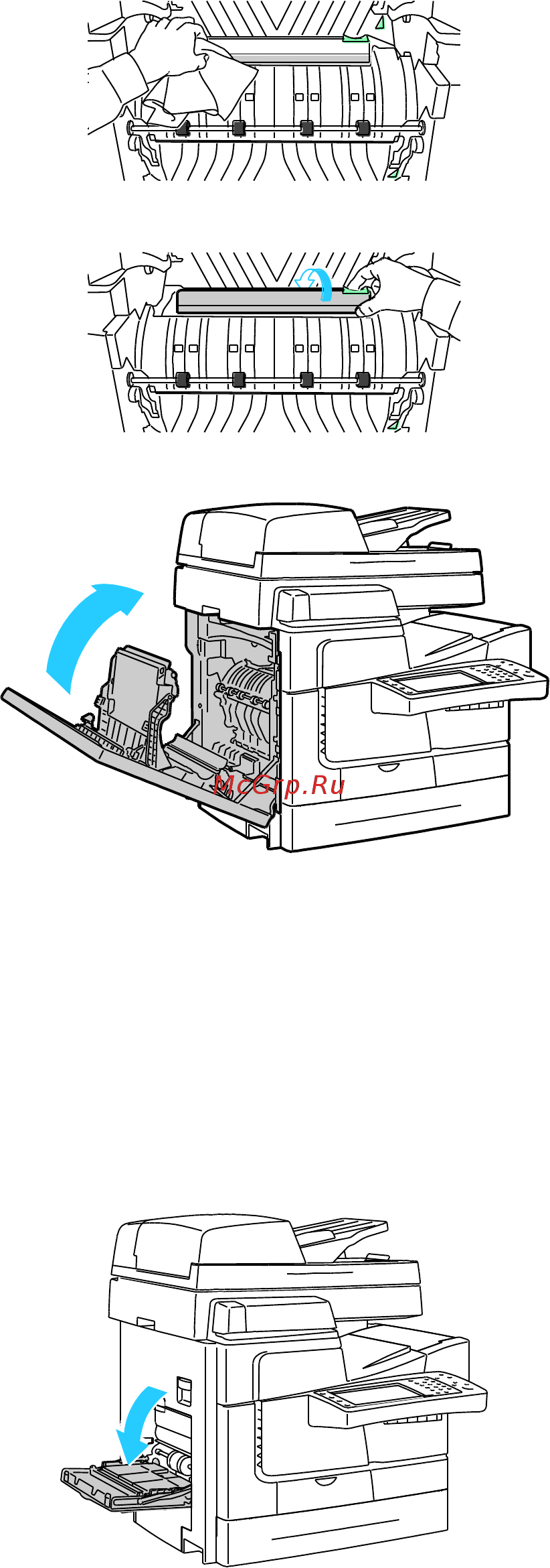 Xerox colorqube 8900s [172/262] Чистка роликов лотка 1