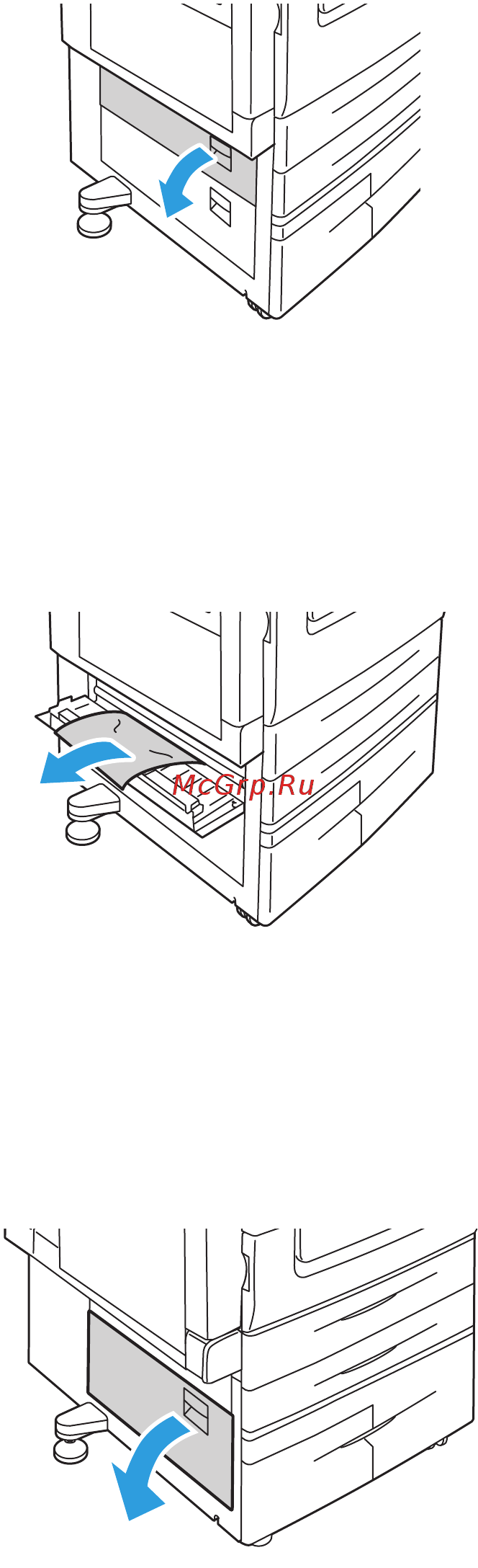 Xerox workcentre 5330c t [198/248] Извлечение застрявшей бумаги из под крышки b