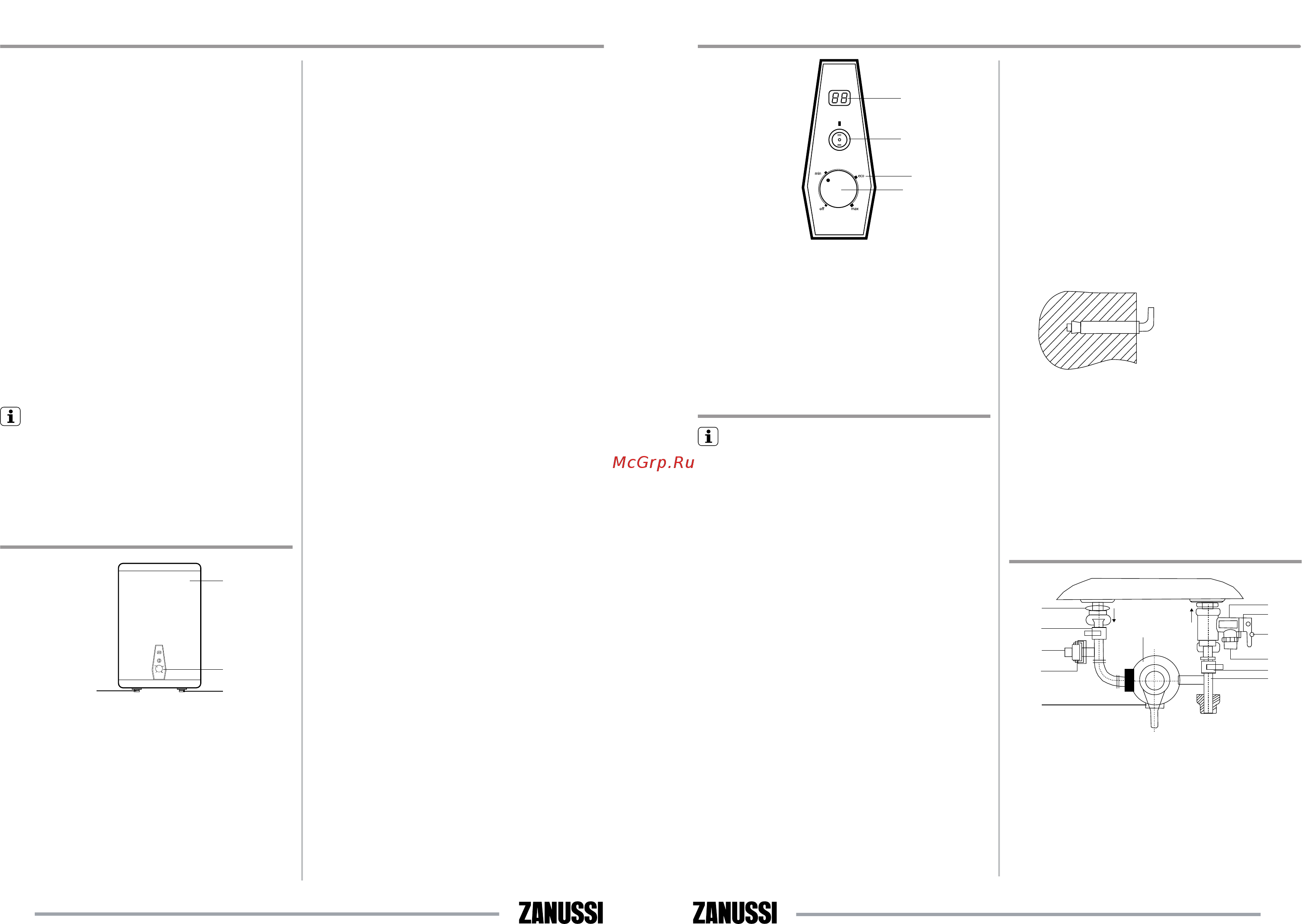 Zanussi zwh/s 50 premiero [3/16] Панель управления