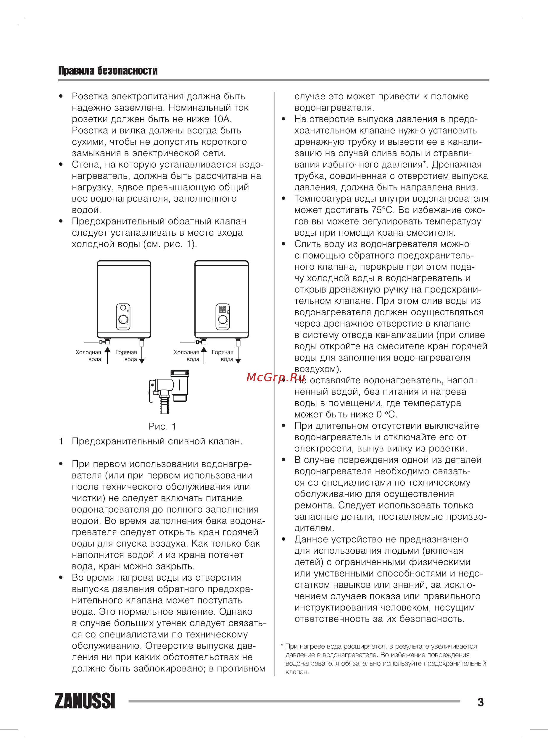 Zanussi ZWH/S 50 Splendore XP Белый Инструкция по эксплуатации онлайн [3/36] 302825