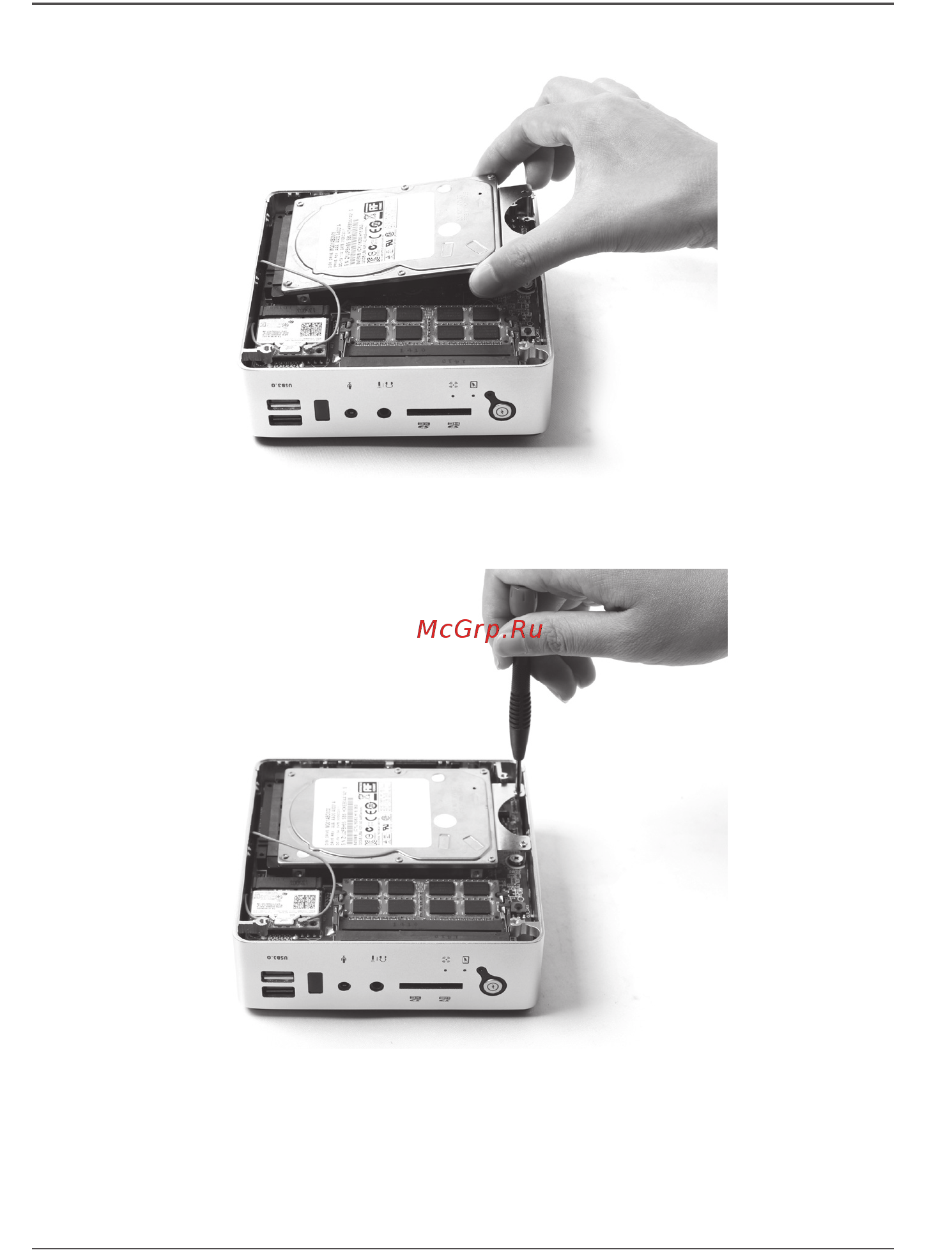 Zotac zbox-mi522nano-be [12/20] Insert the hard disk into the socket and gently slide into the connector