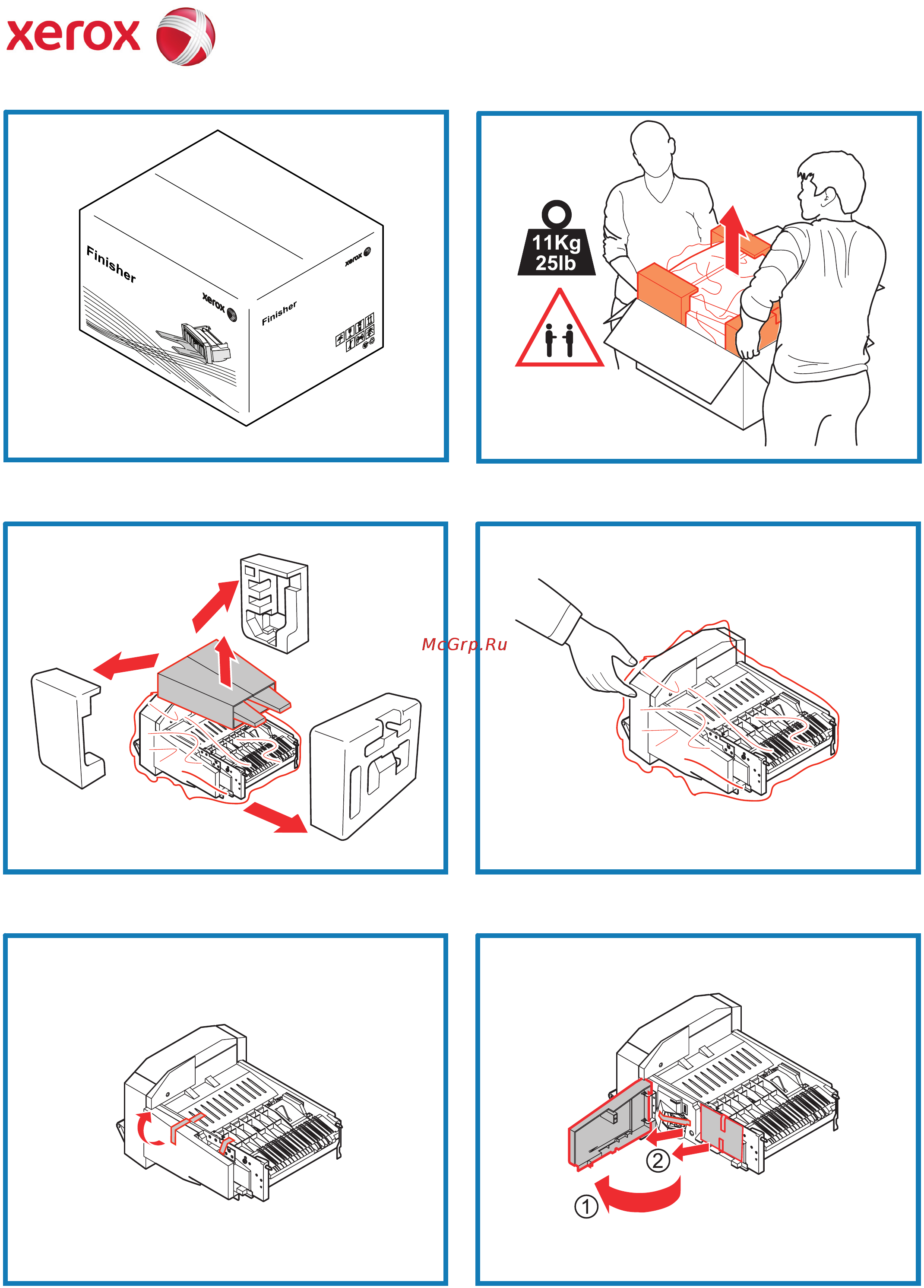 Xerox WorkCentre 4260/S Instruction Poster _ Install the Finisher онлайн [2/6] 189106