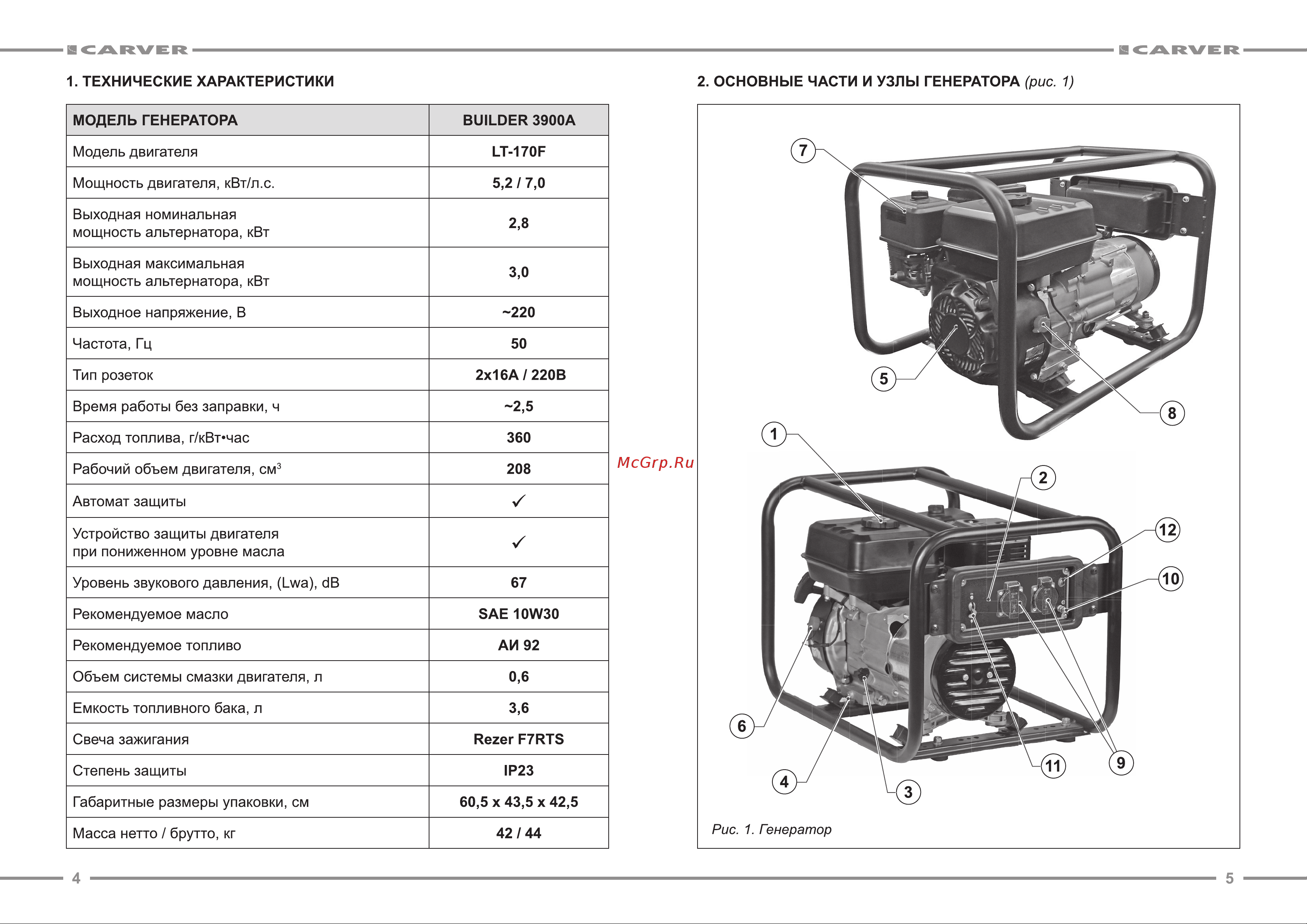 Carver BUILDER 3900A Руководство по эксплуатации онлайн [3/13] 189386