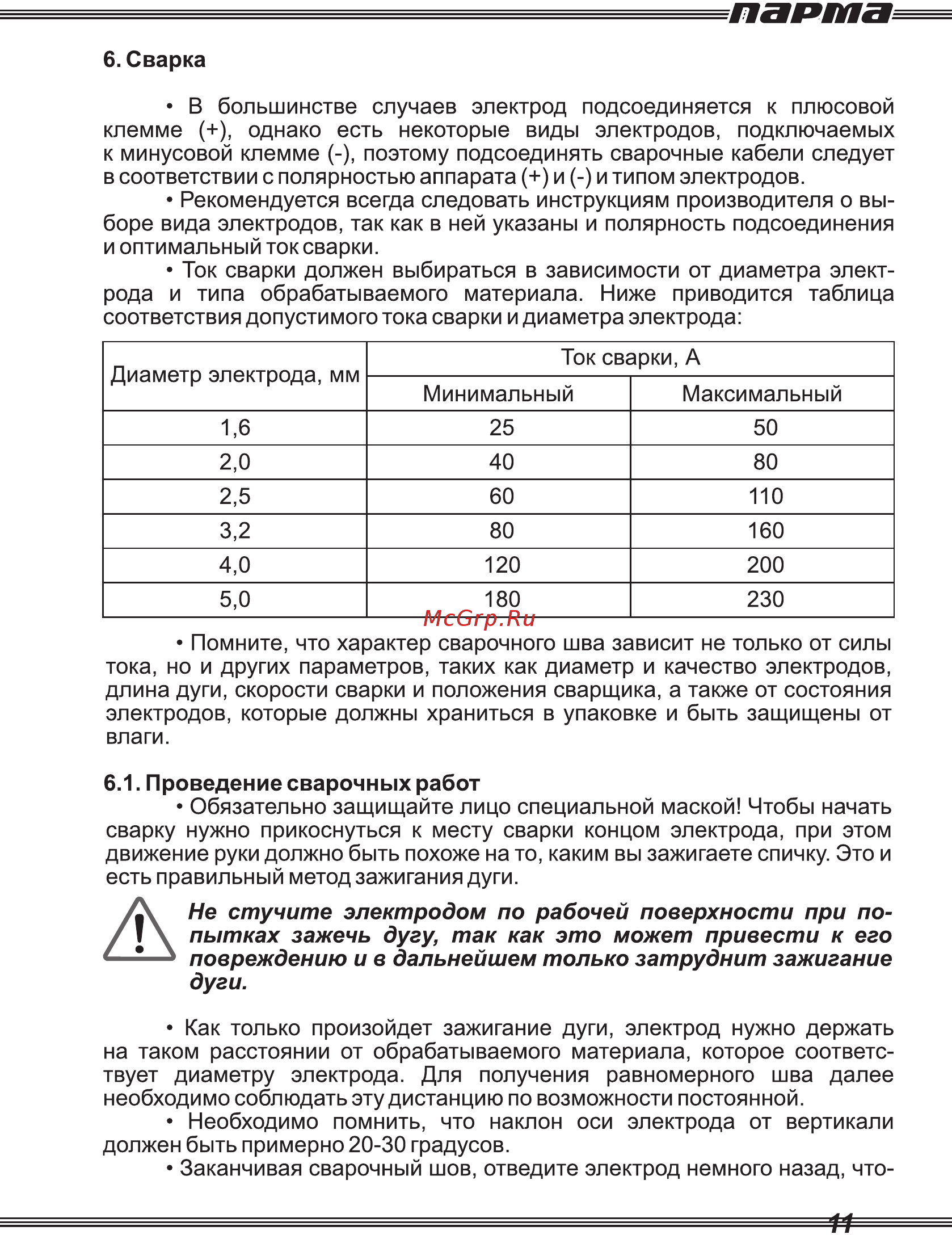 Парма АС-160И [11/16] Парша