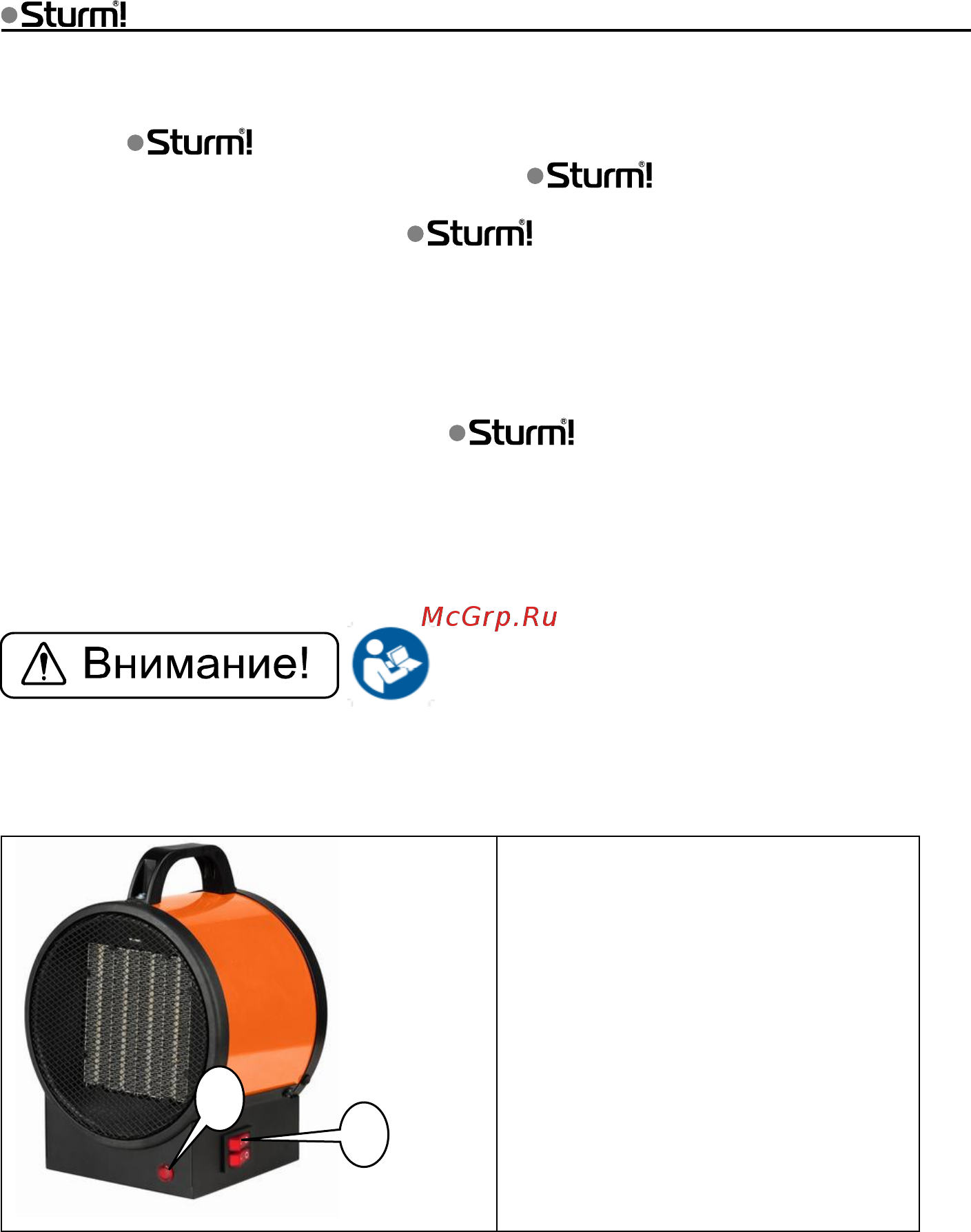 Sturm FH2022C Инструкция по эксплуатации онлайн [3/6] 189615