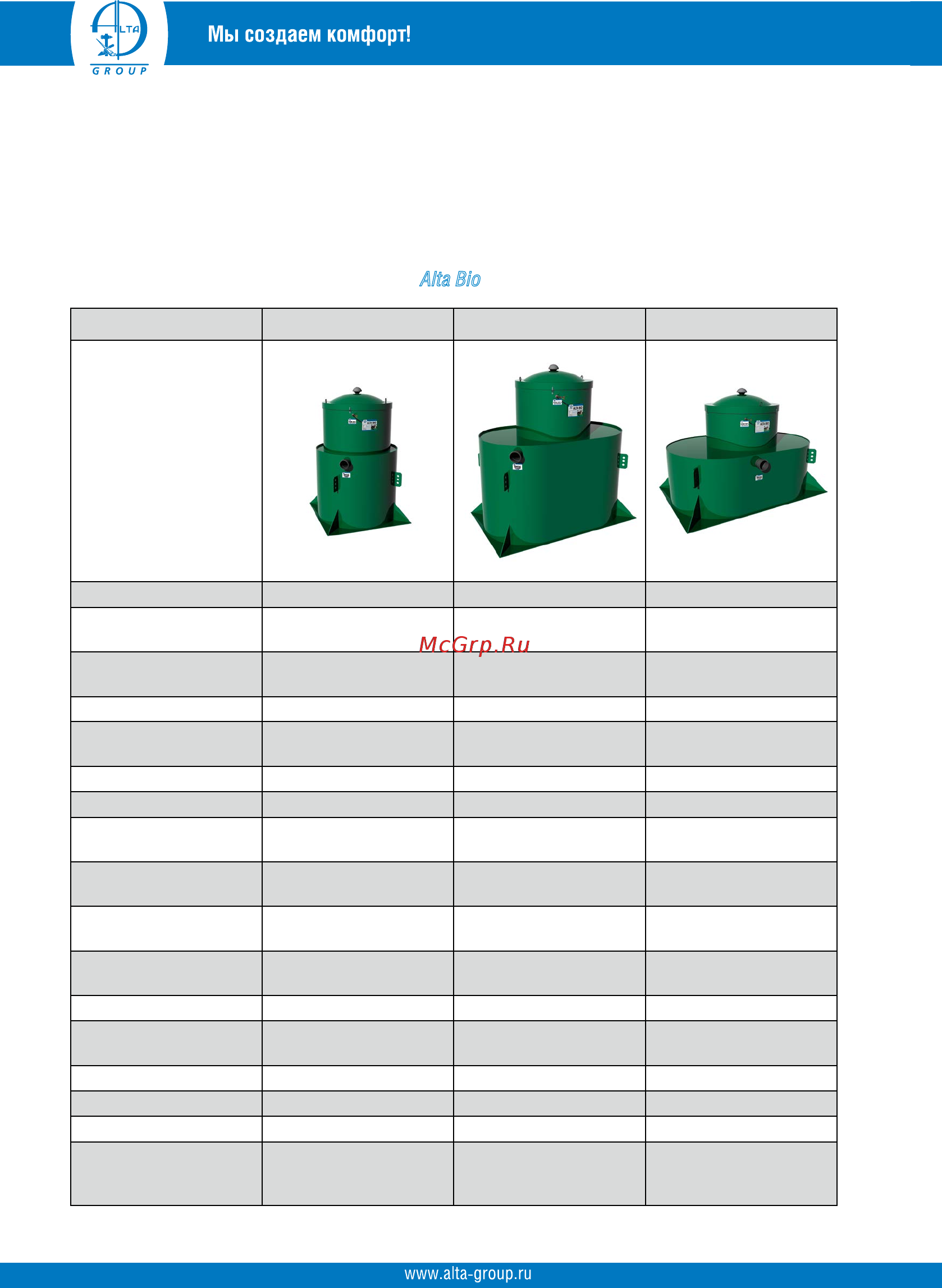 Alta Group alta bio 15 [6/64] Габаритный чертеж станции alta bio поставляемой модели см комплект сопроводитель ной документации