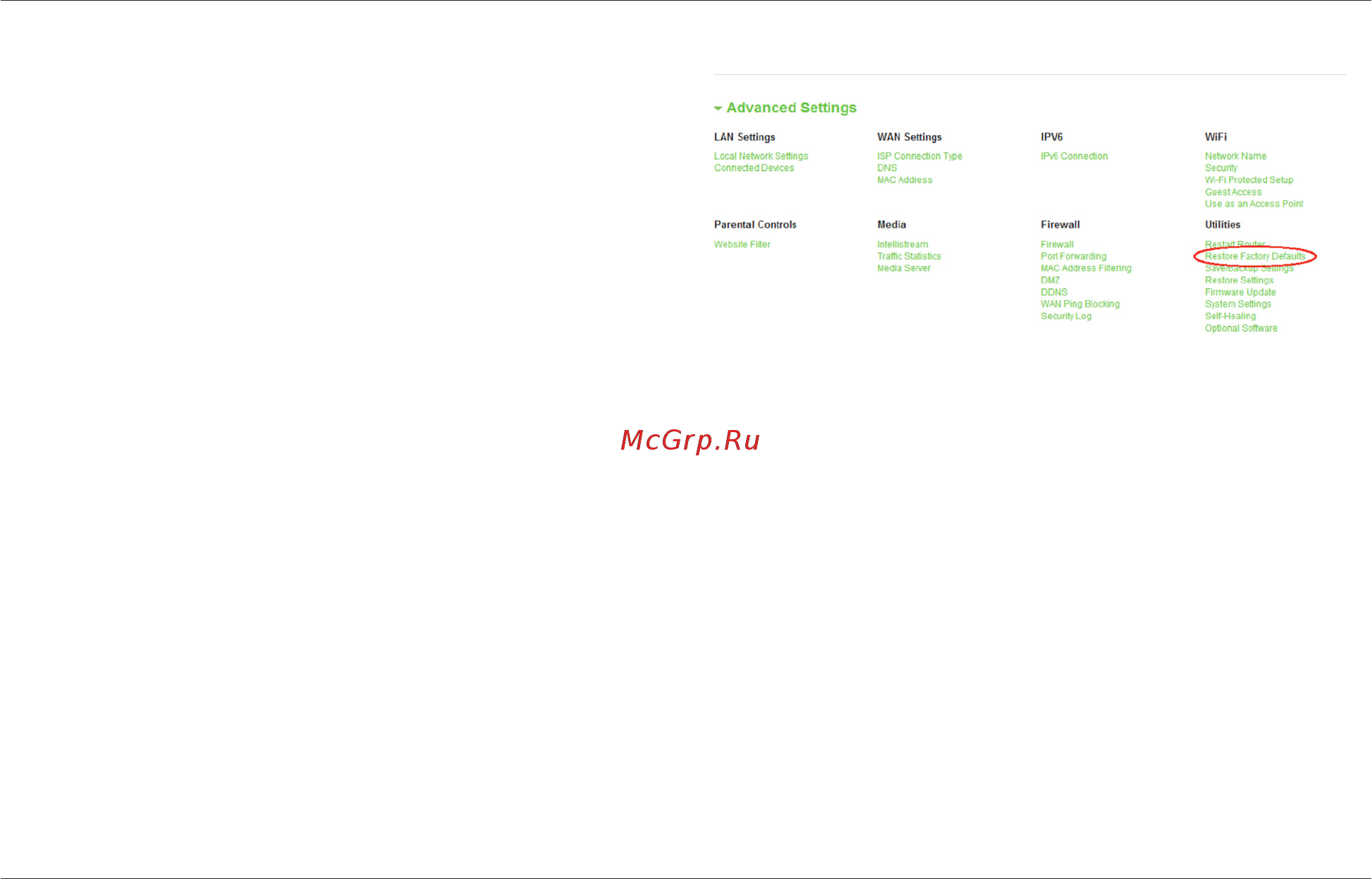 Belkin F9K1116 [44/59] Restoring the router to default settings using the web interface