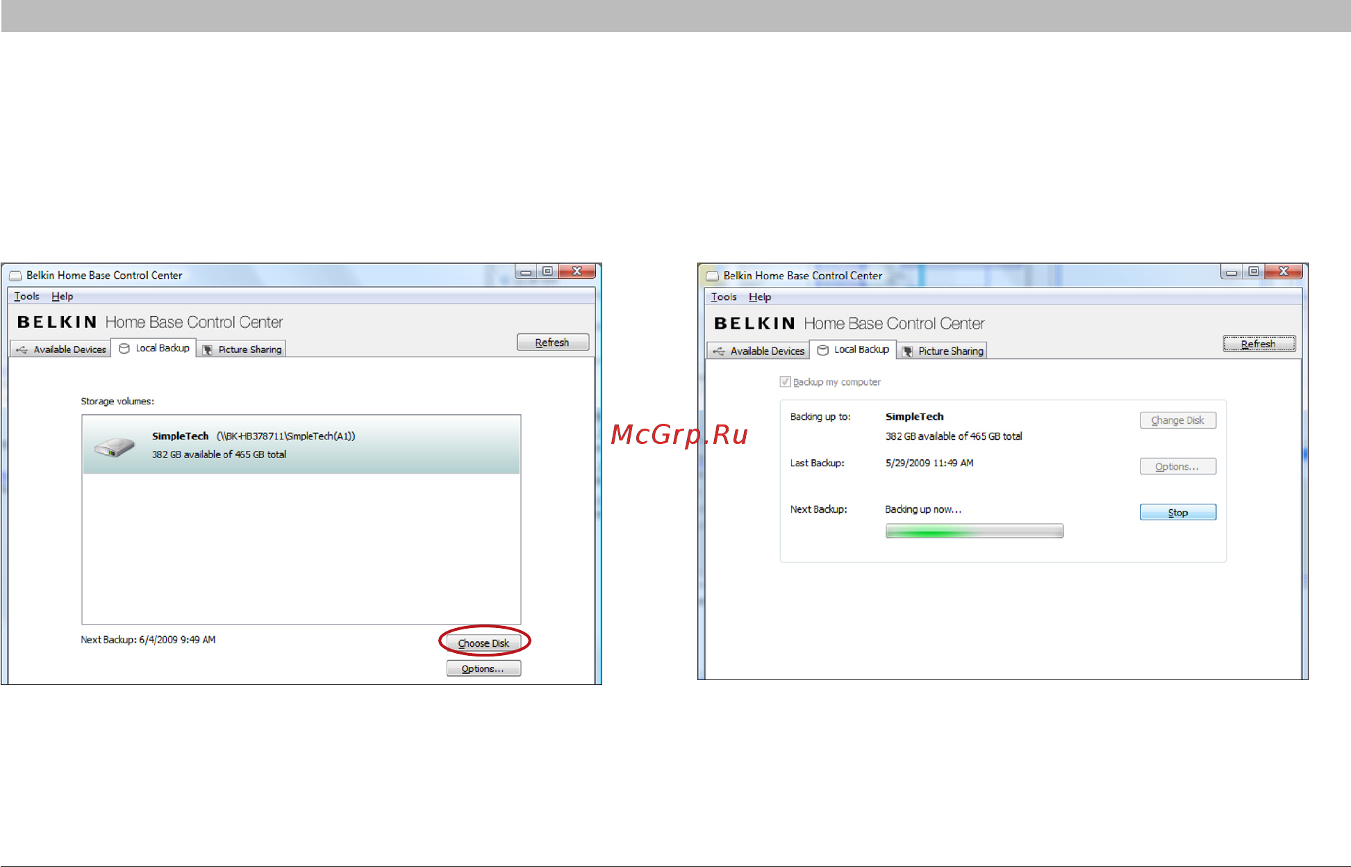 Belkin F5L049EA [14/59] Local backup