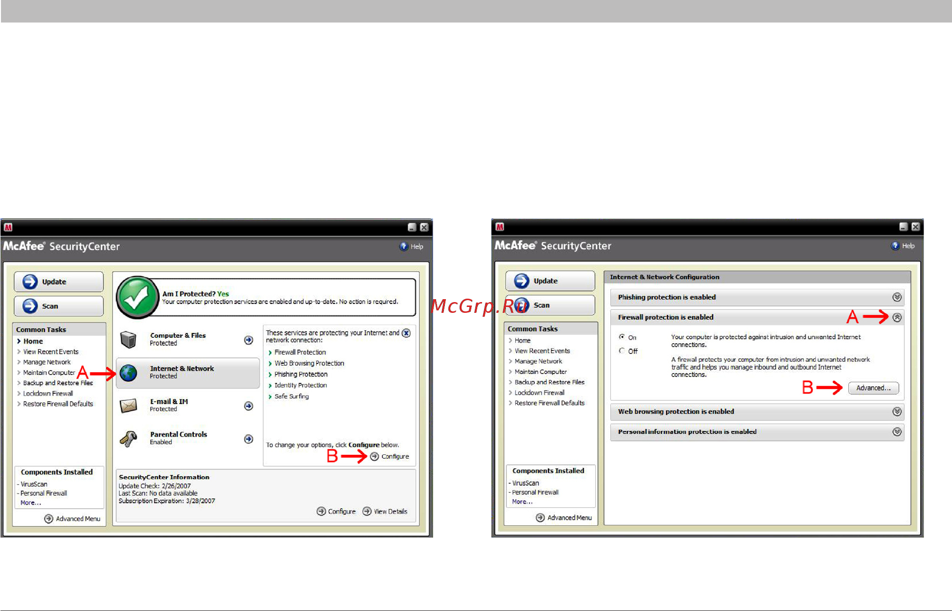 Belkin F5L049EA [39/59] Mcafee security center 2007