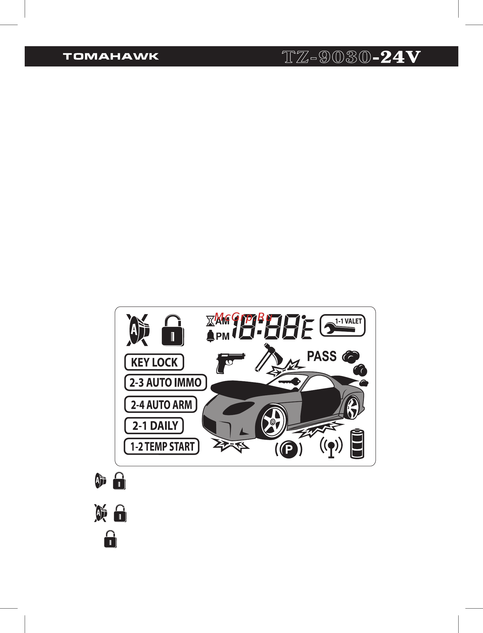 Tomahawk TZ-9030-24V [4/38] Ii индикация дисплея lcd