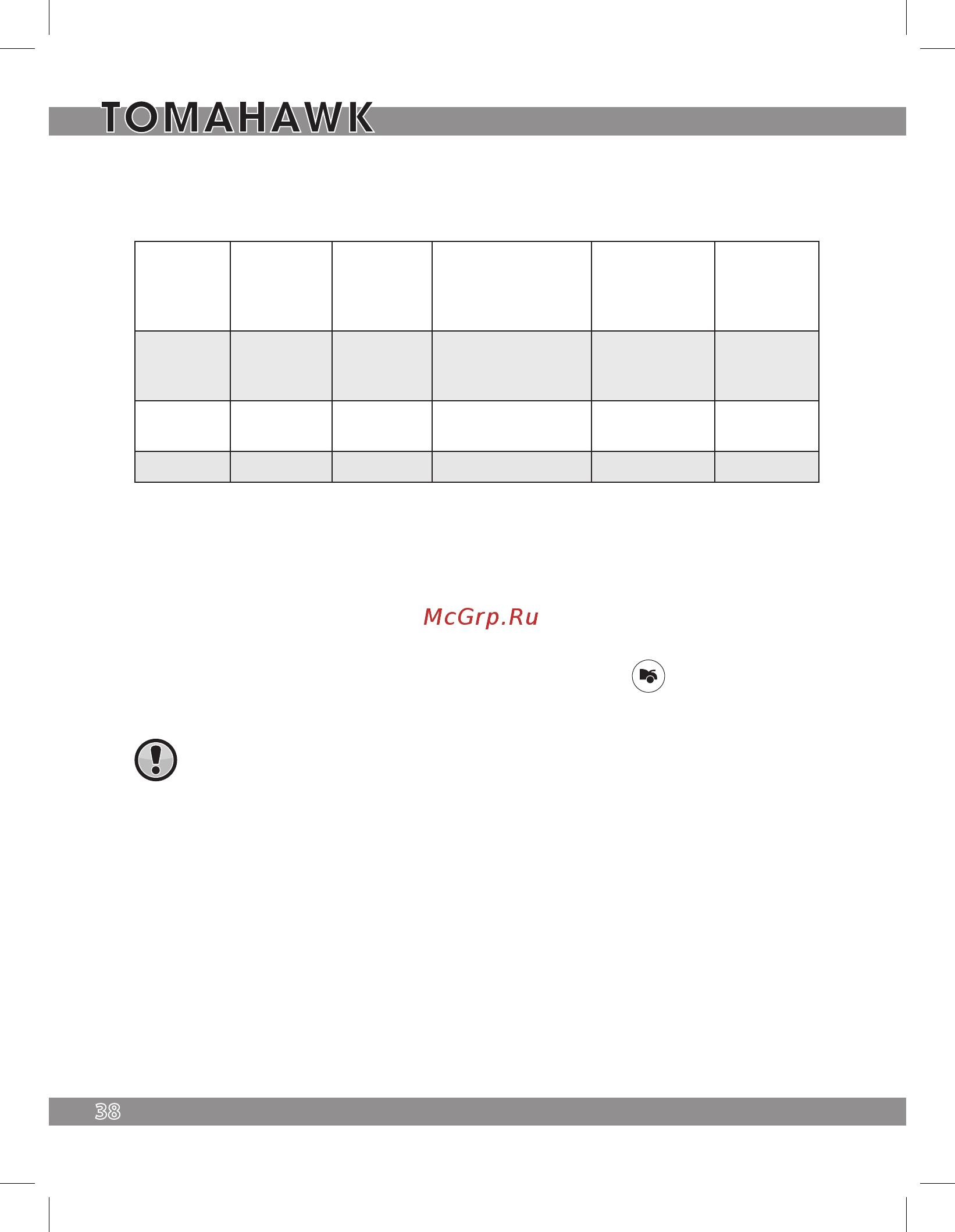 Tomahawk 9.7 CAN Руководство по эксплуатации онлайн [38/52] 190053