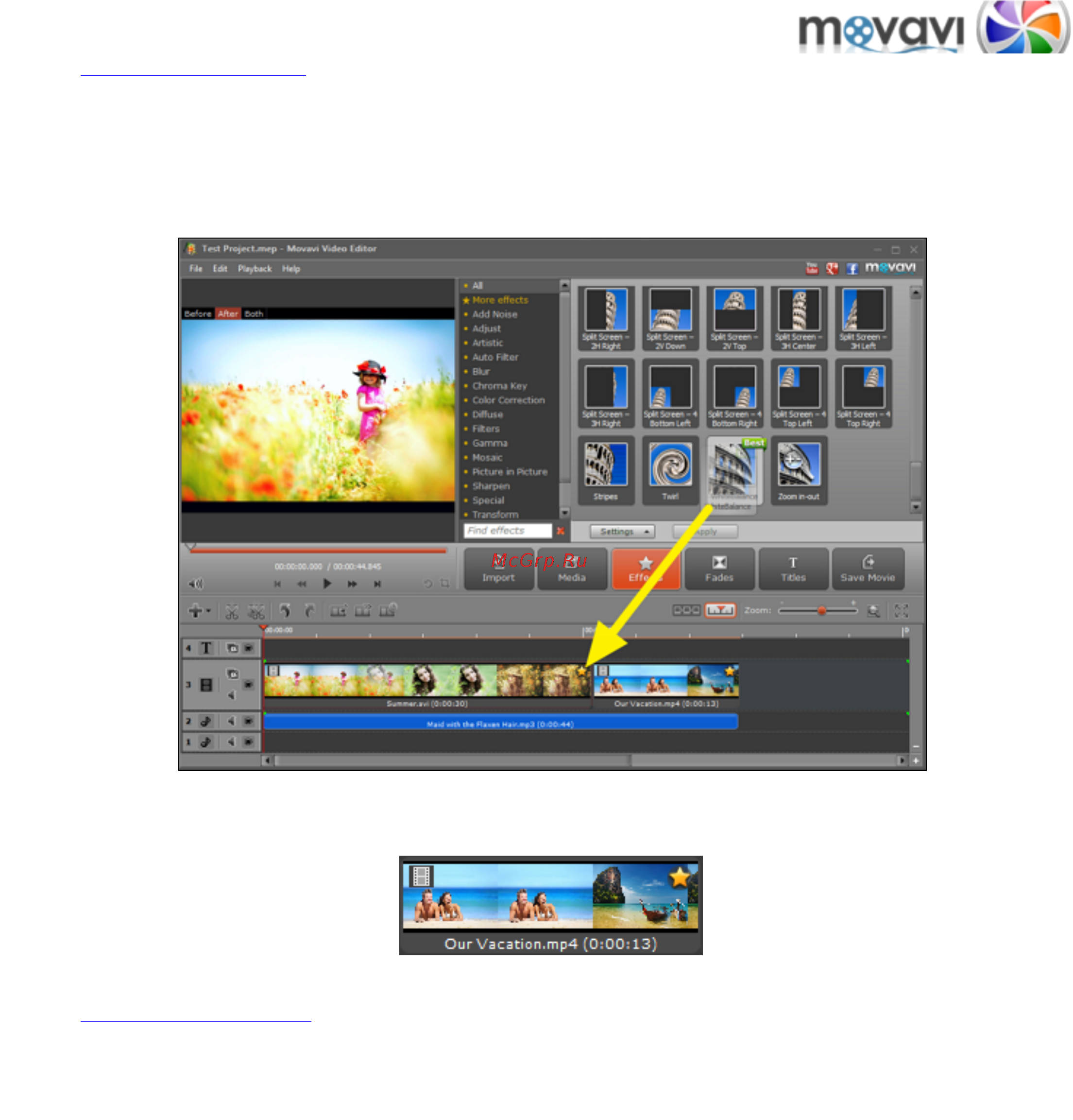 Movavi Video Suite! [65/226] Шаг 4 добавьте эффекты
