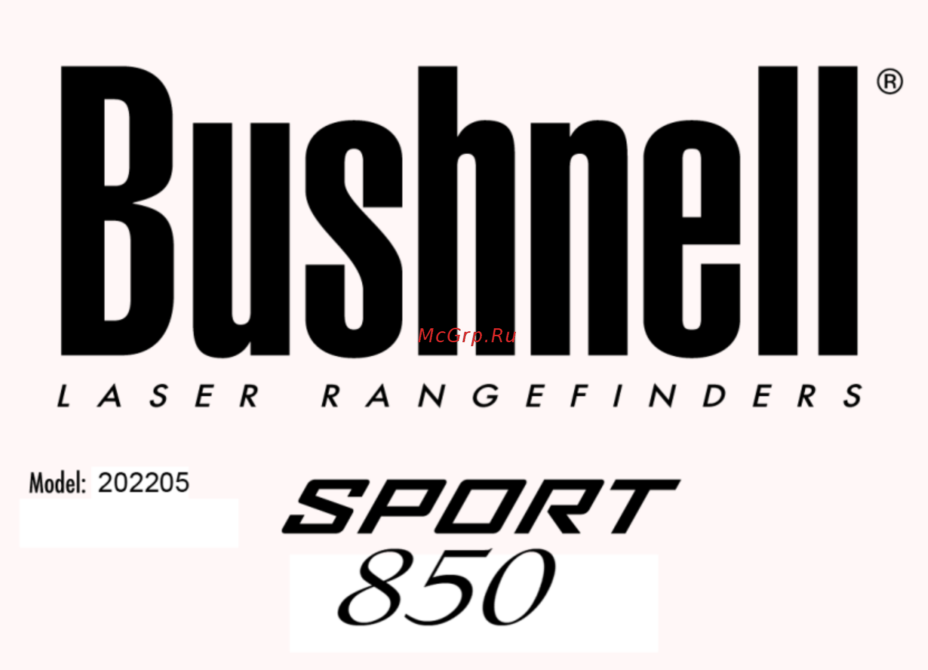 Bushnell outdoor products yp sport 850 202205 Инструкция по эксплуатации онлайн