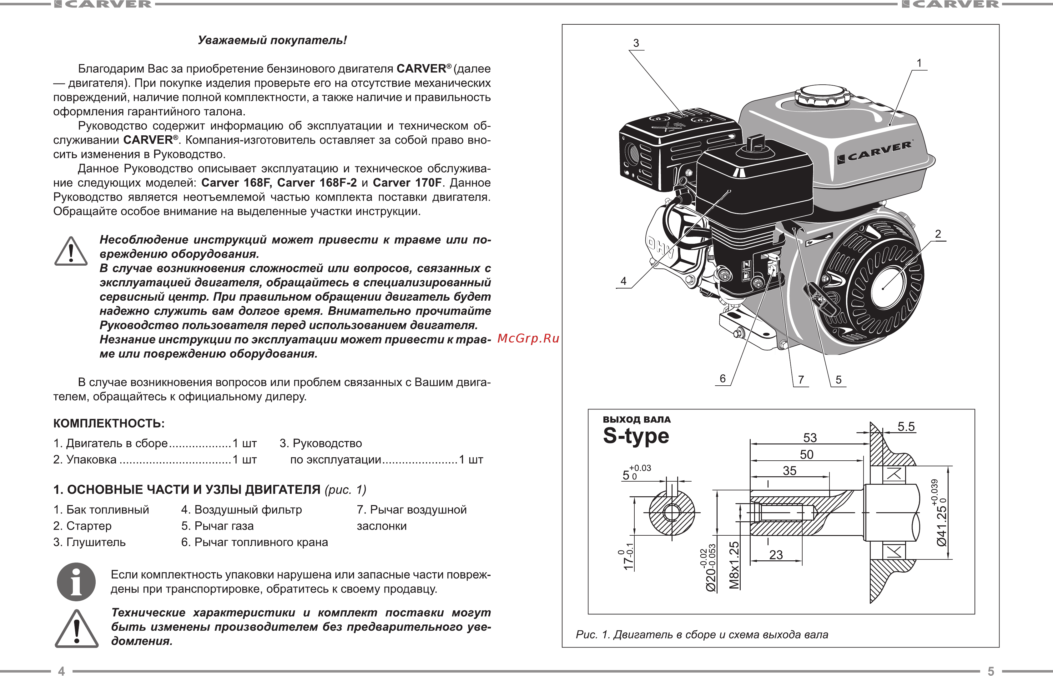 Carver 01.010.00118 [3/17] Несоблюдение инструкций может привести к травме или по