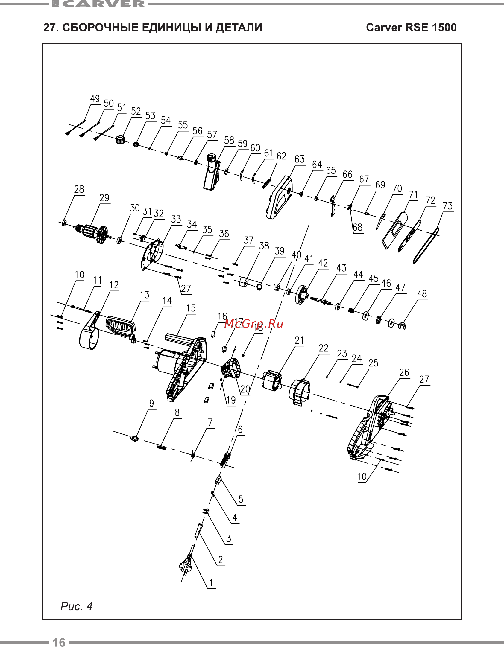 Carver rse-1500 01.014.00001 Инструкция по эксплуатации онлайн [16/20] 190559