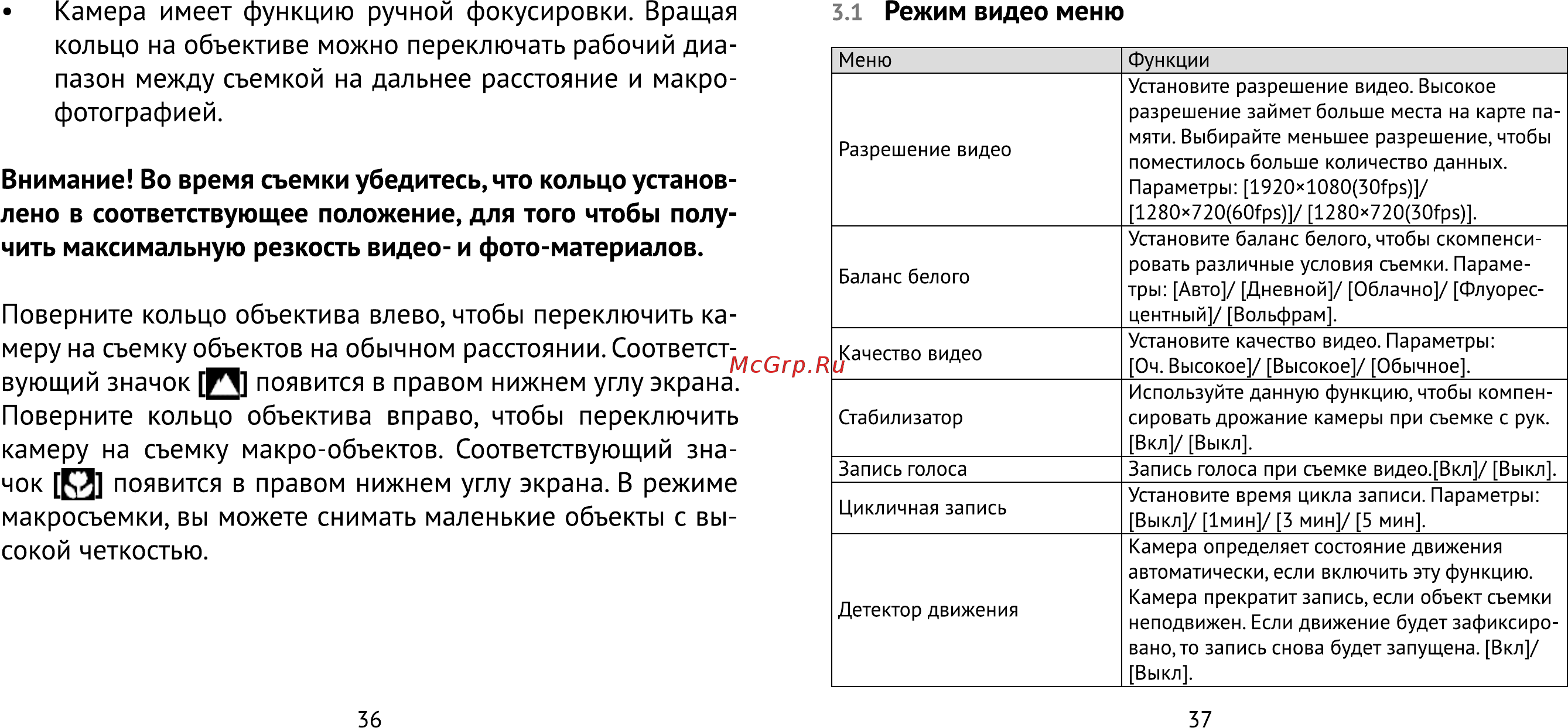 Rekam DVC-540 [19/25] Режим видео меню