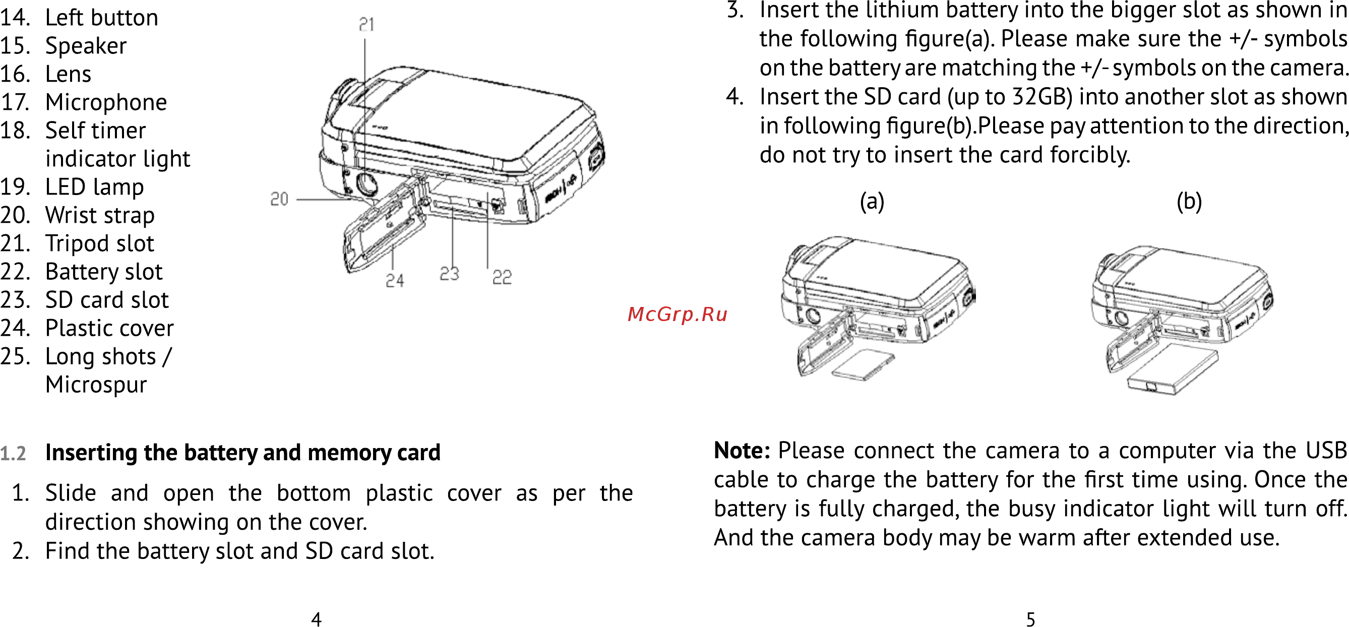 Rekam DVC-540 [3/25] Inserting the battery and memory card
