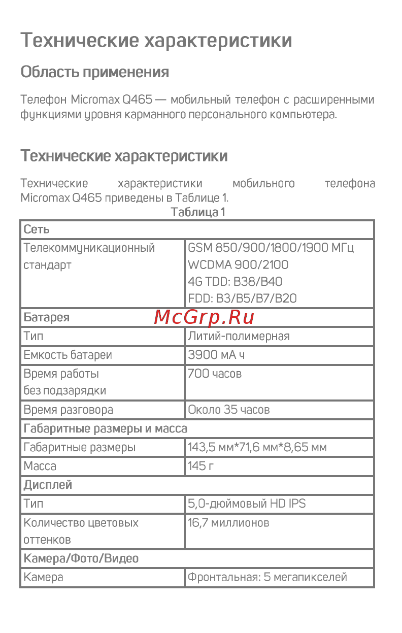 Micromax Canvas Juice 4 Q465 16Gb Dual SIM 3G 4G LTE Черный Руководство пользователя онлайн [4/18] 288927