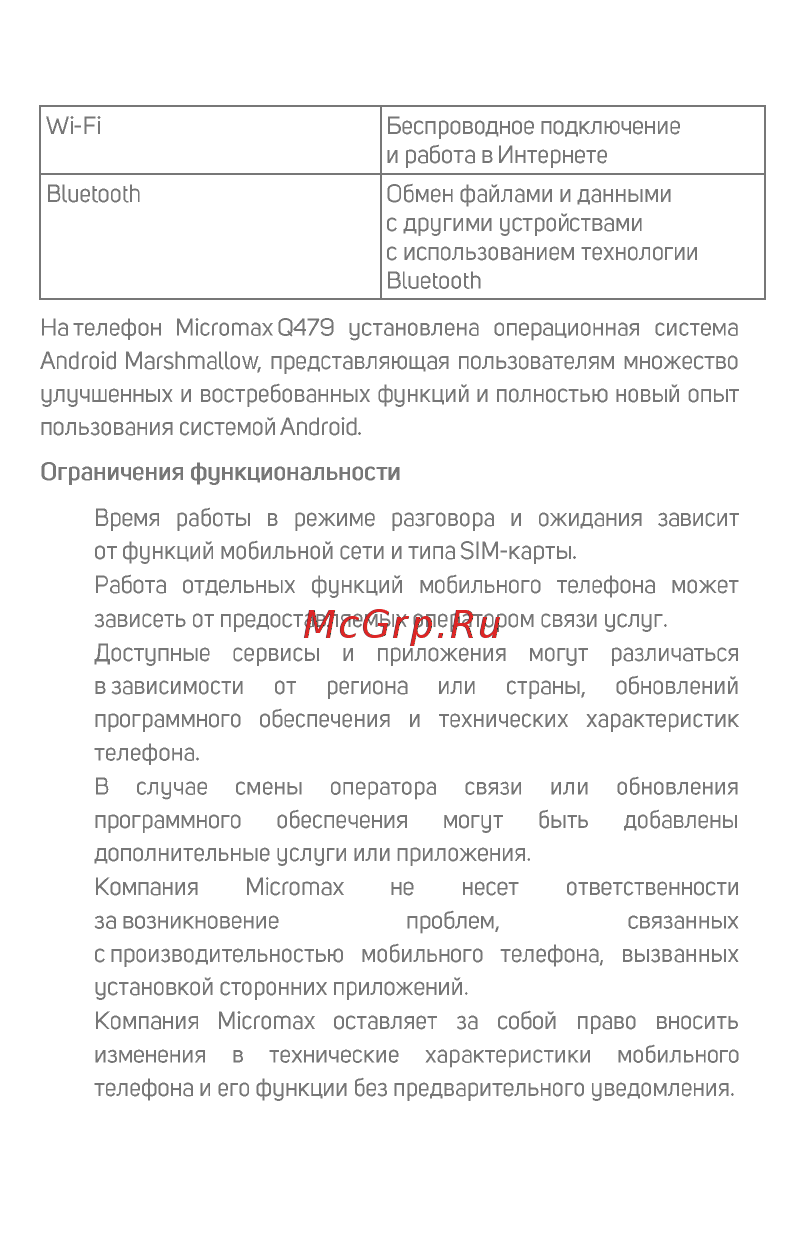 Micromax Canvas Pace 2+ (Q479) Руководство пользователя онлайн [7/20] 190779